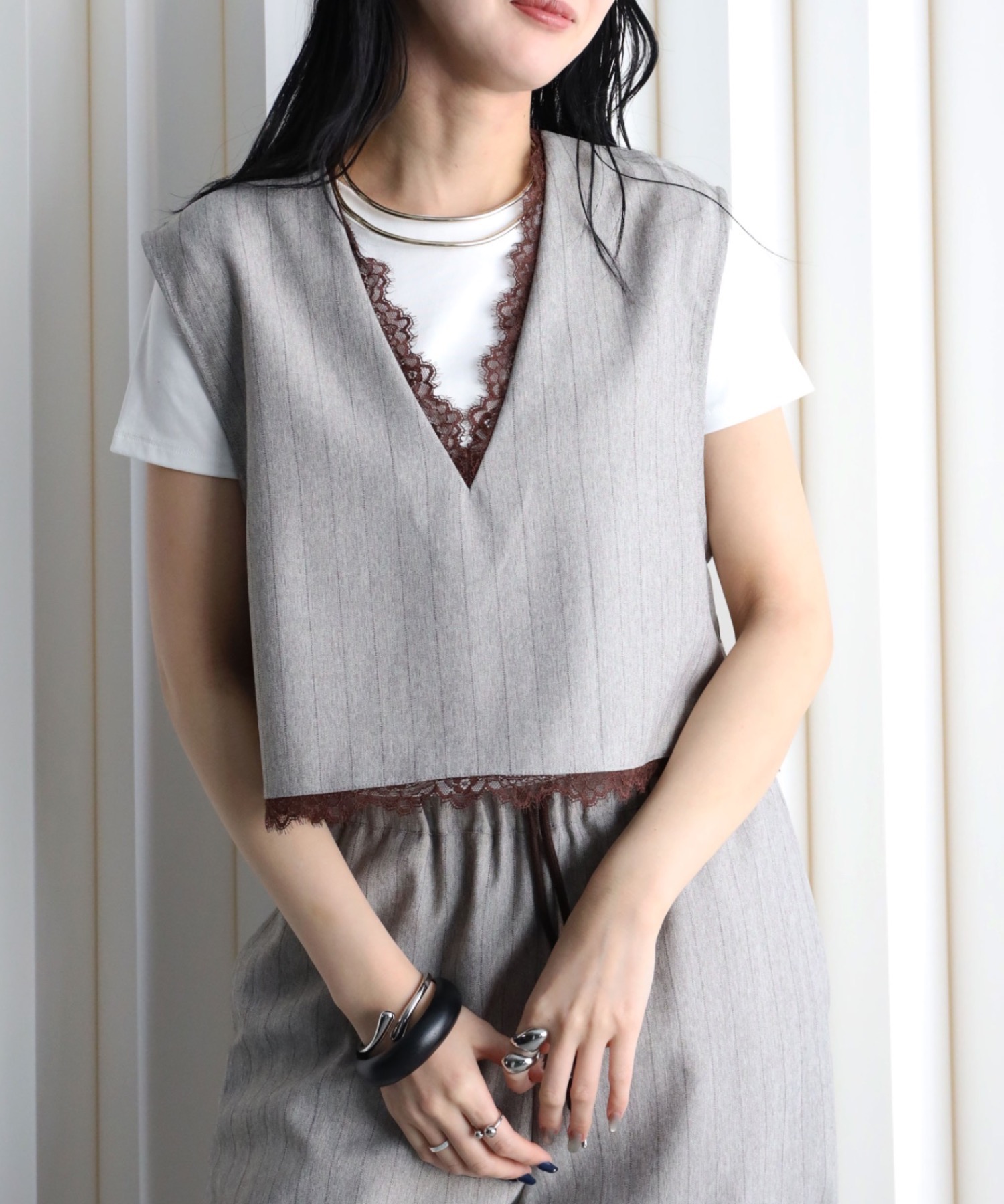 model：164cm. 着用サイズ：FREE