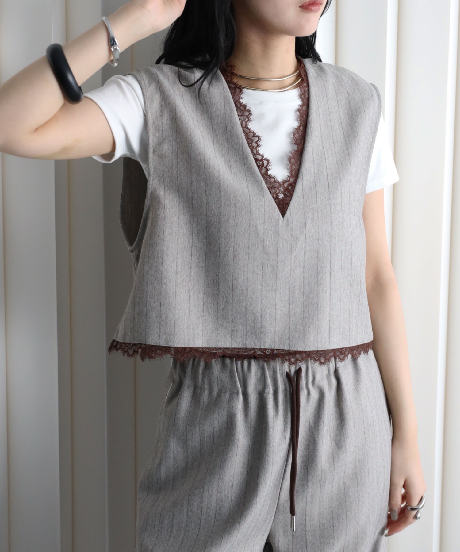 model：164cm. 着用サイズ：FREE