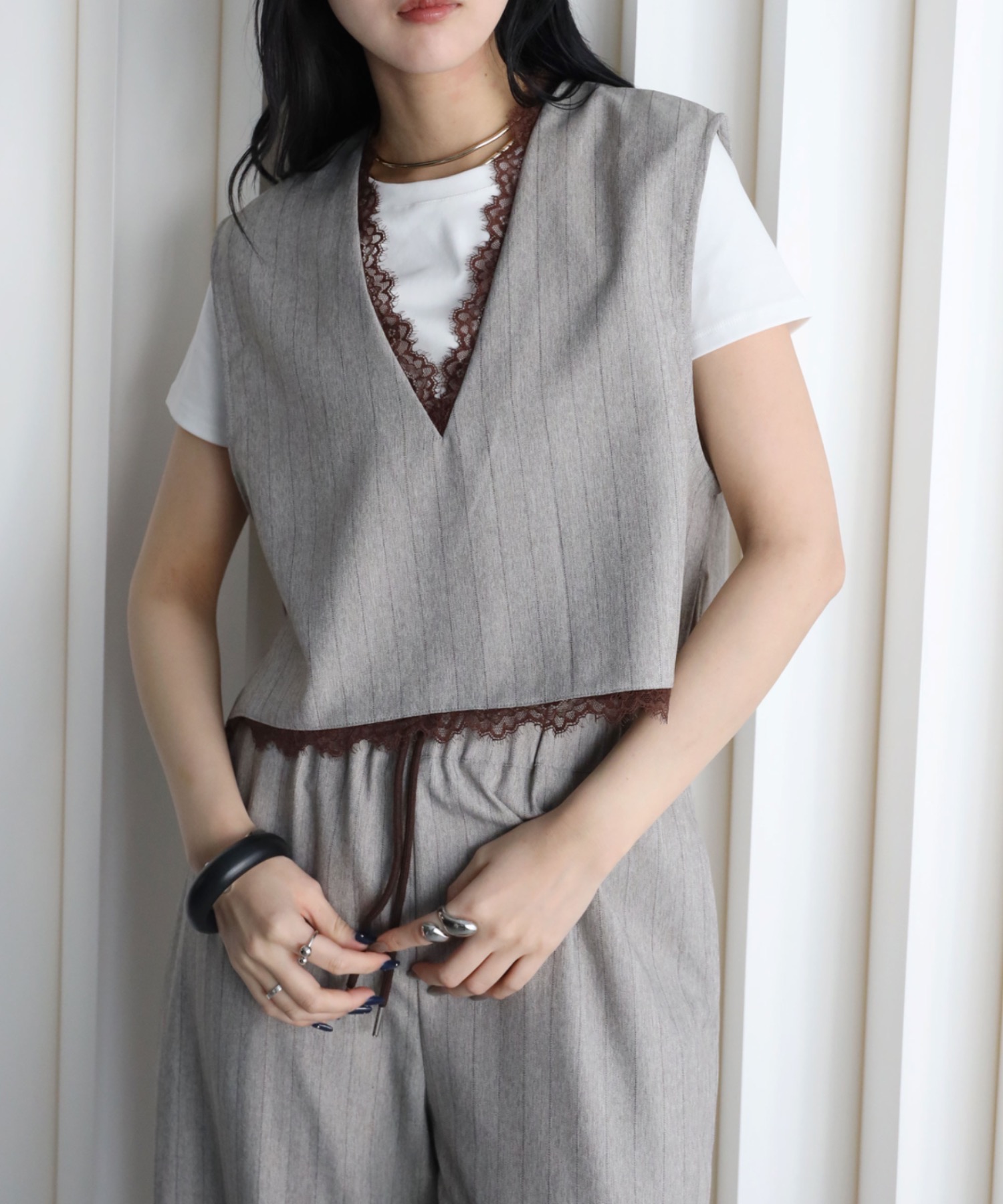 model：164cm. 着用サイズ：FREE