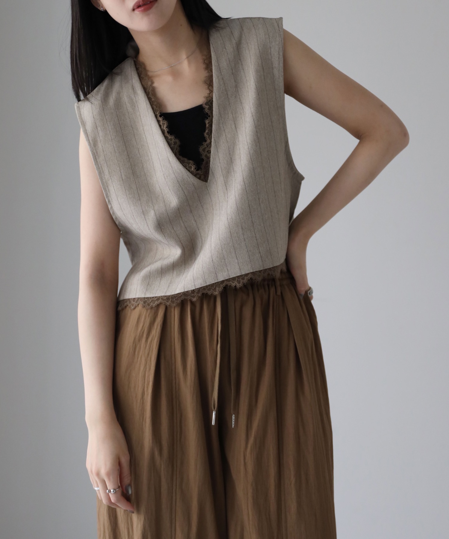 model：164cm. 着用サイズ：FREE
