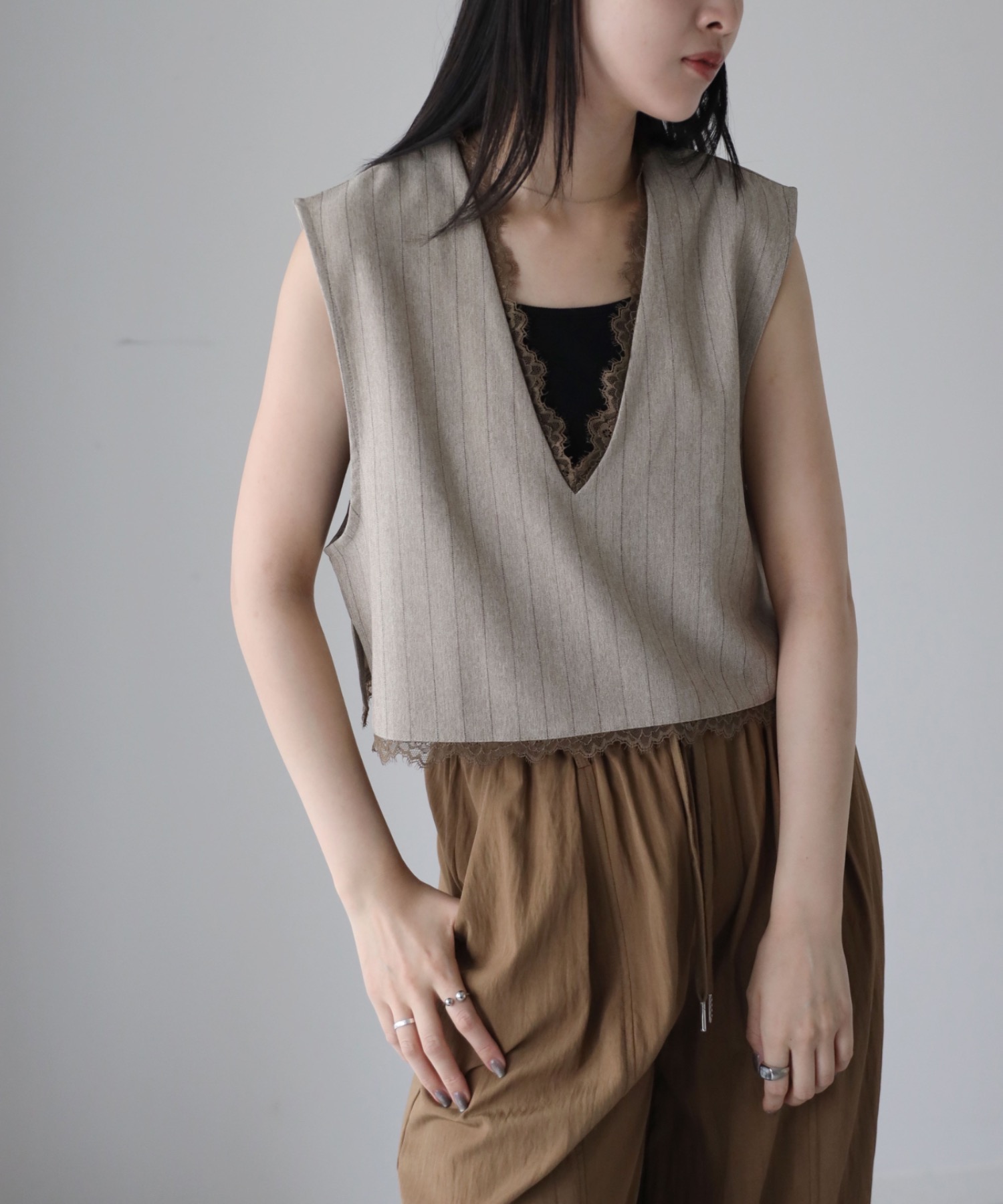 model：164cm. 着用サイズ：FREE