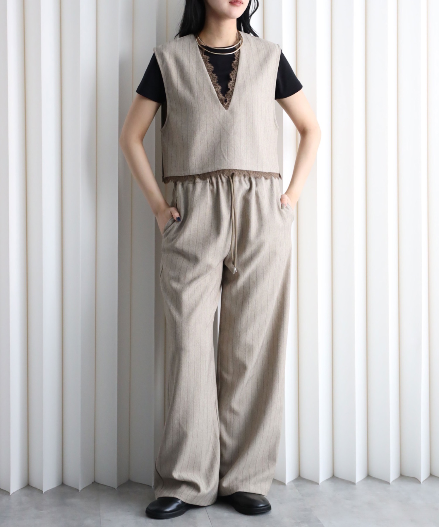 model：164cm. 着用サイズ：FREE