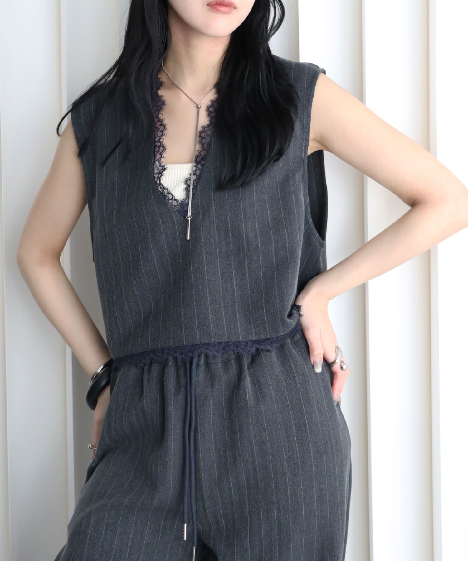 model：164cm. 着用サイズ：FREE
