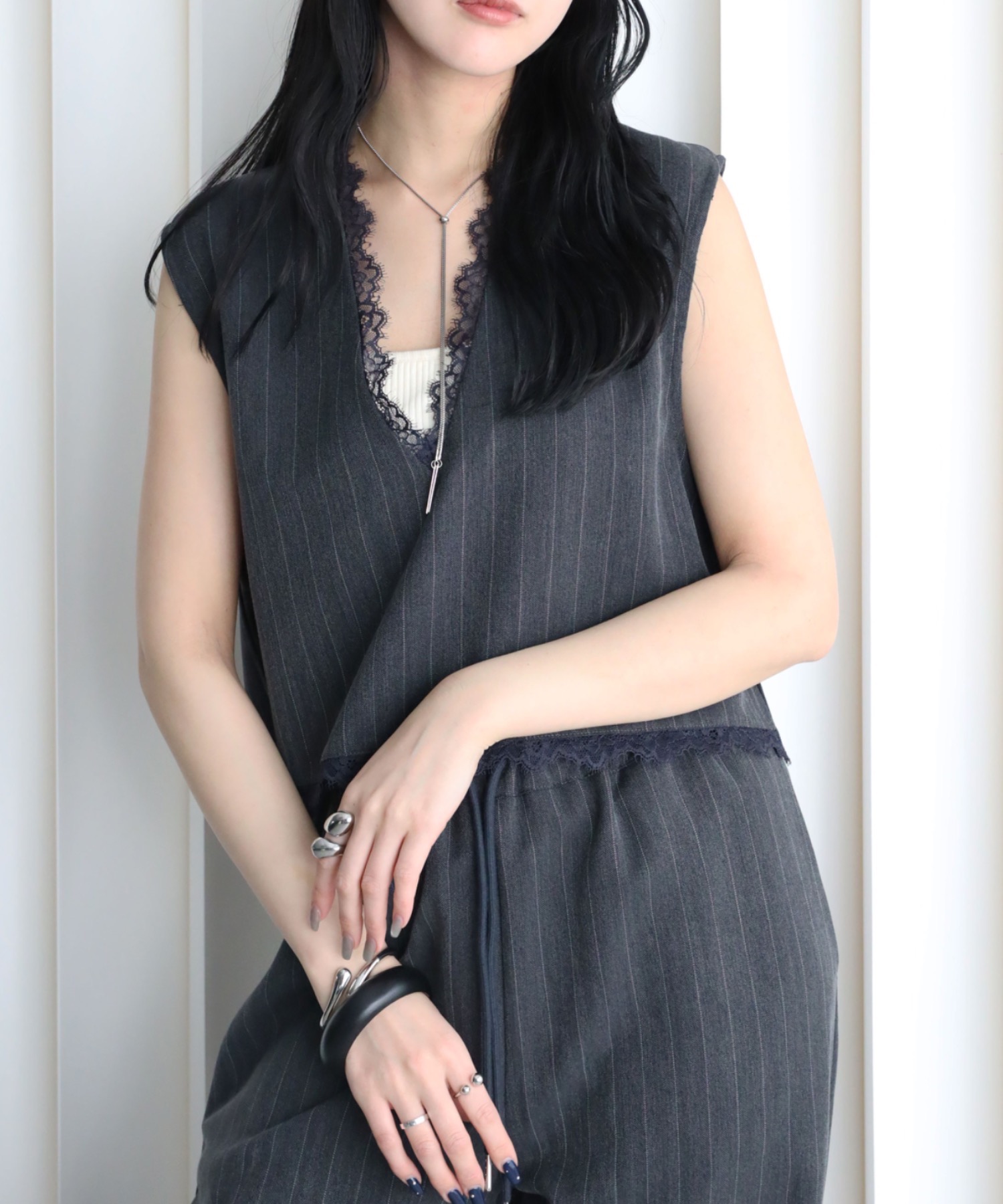 model：164cm. 着用サイズ：FREE