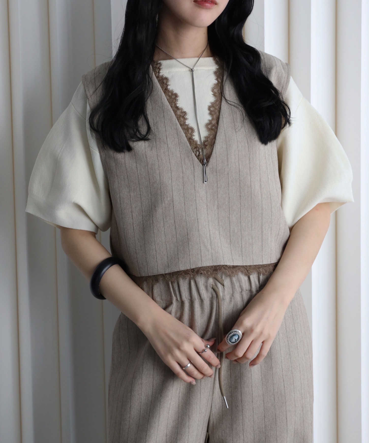 model：164cm. 着用サイズ：FREE