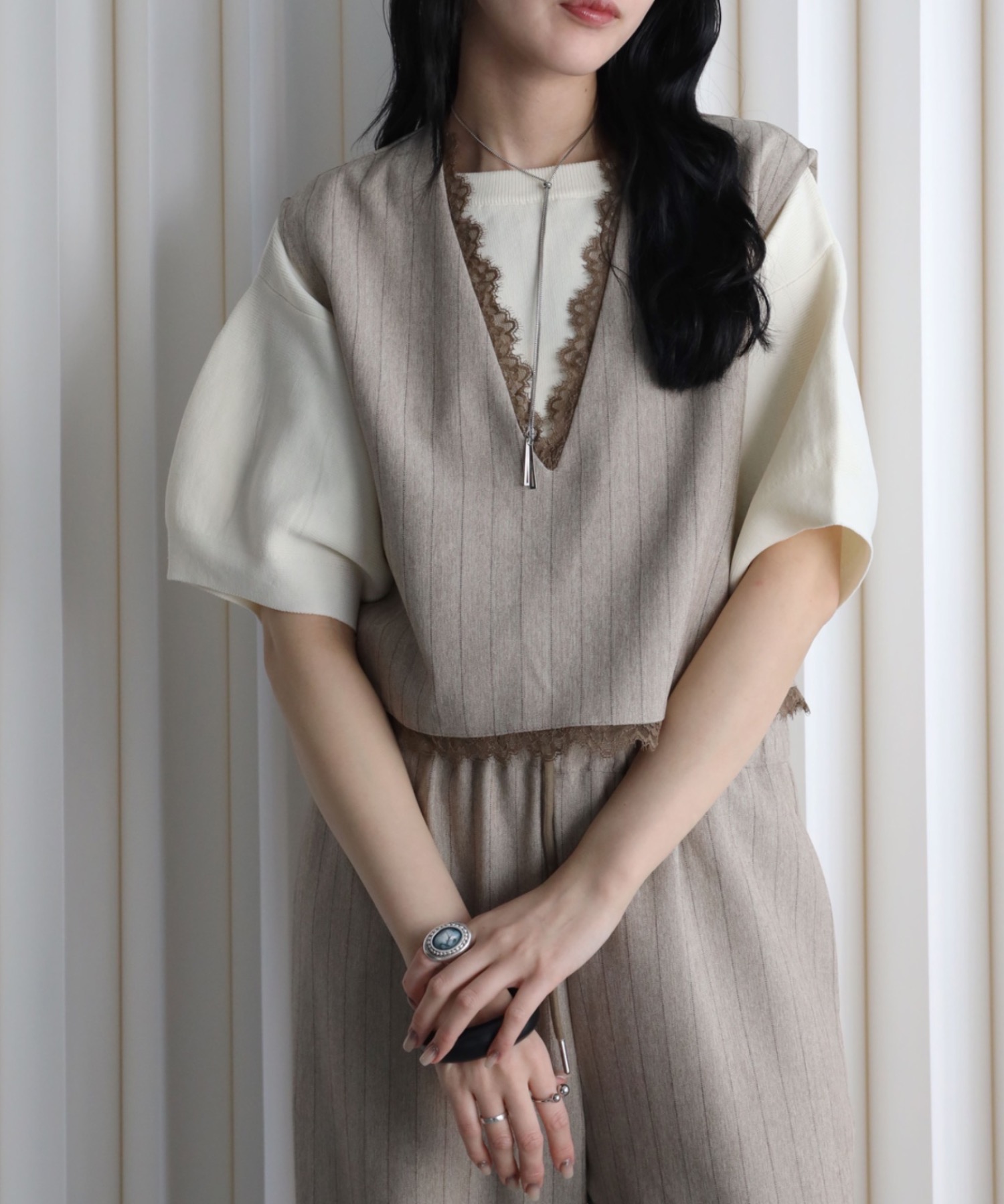 model：164cm. 着用サイズ：FREE