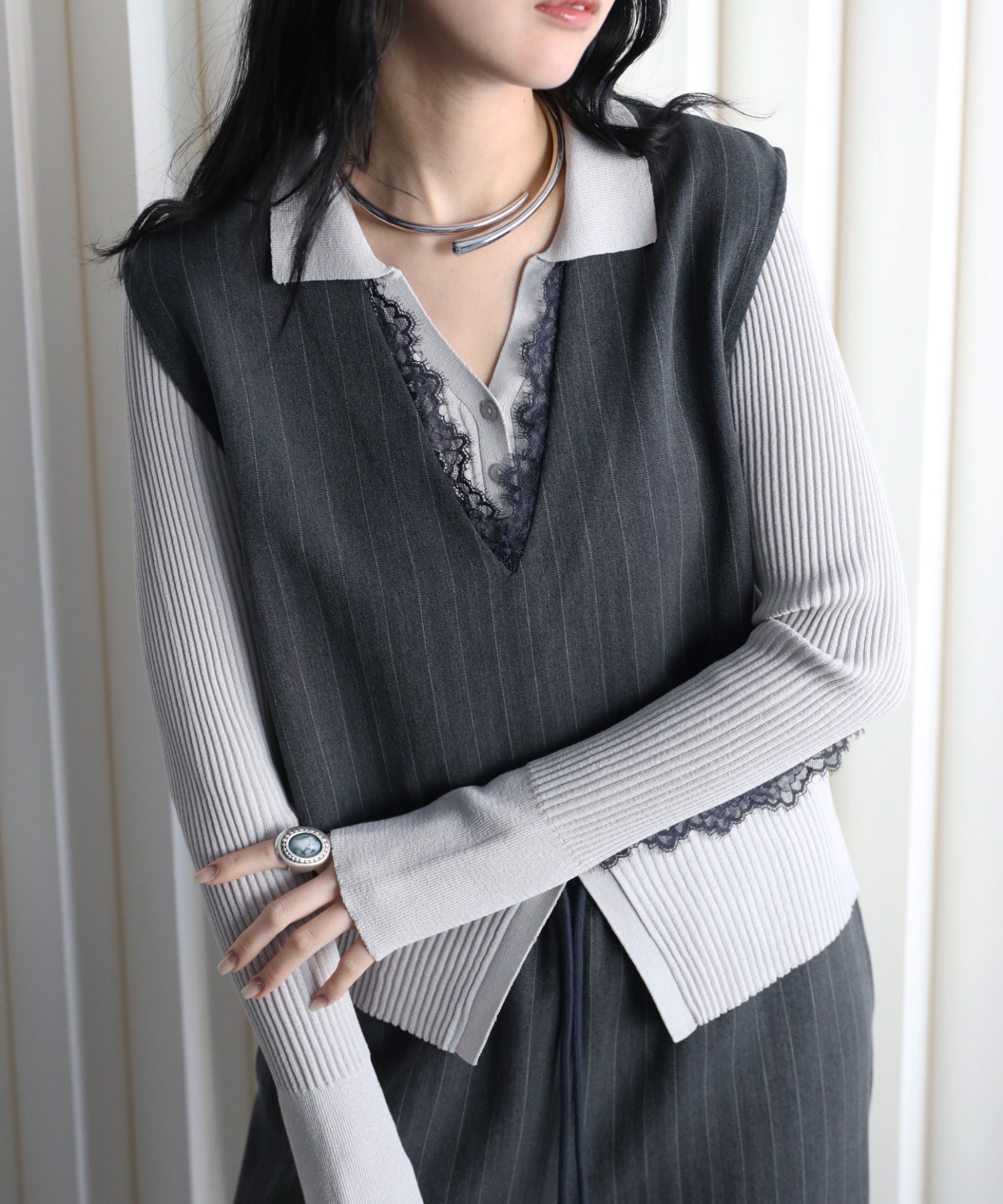 model：164cm. 着用サイズ：FREE