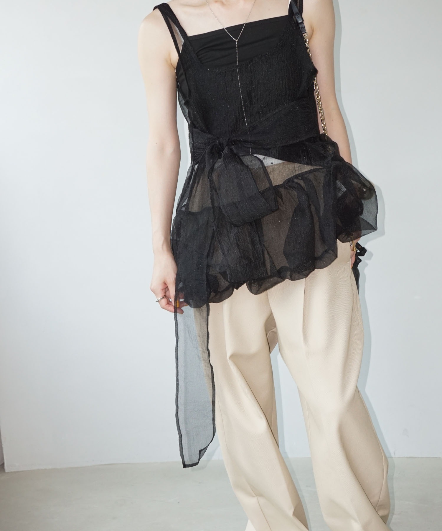 キャミ付き 2wayバルーンチュールタンクトップ chw25s069-ファッション