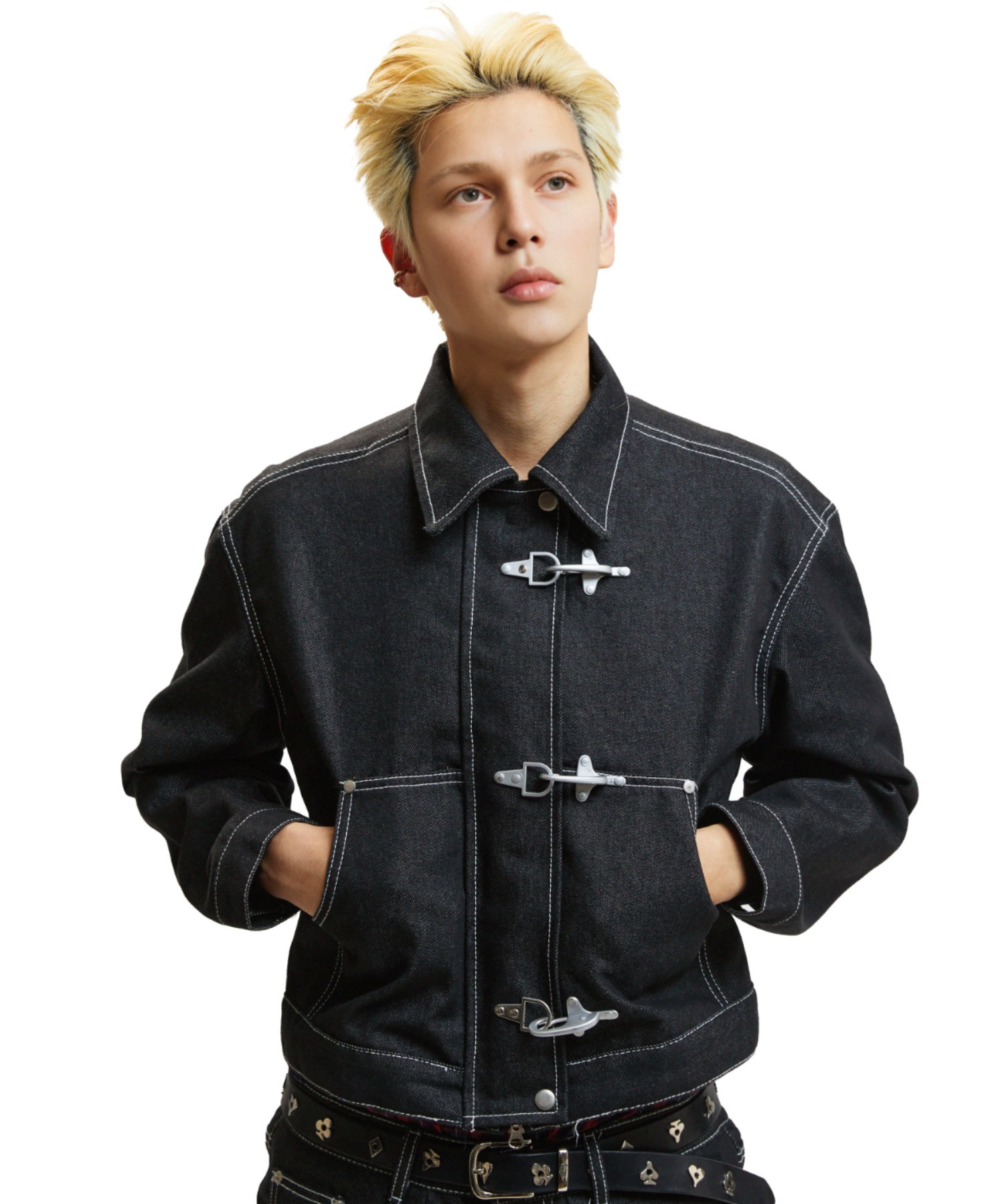 A'GEM/9 × .kom 『KEYMISERY/キーミザリー』 Cropped Buckle Denim