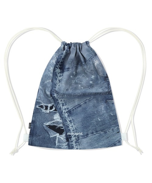 mahagrid/マハグリッド』DENIM PRINTED GYM SACK /デニム