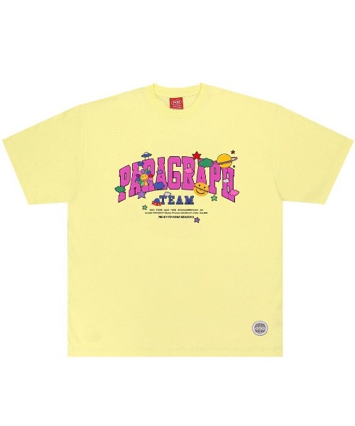 A'GEM/9 × .kom 『paragraph/パラグラフ』SMILE HAPPY T-SHIRT/スマイル ブランドロゴ 半袖Tシャツ  韓国ブランドセレクト│A'GEM/9×.KOM【公式】｜韓国・ストリートブランド通販サイト エージェムナイン ドットケーオーエム