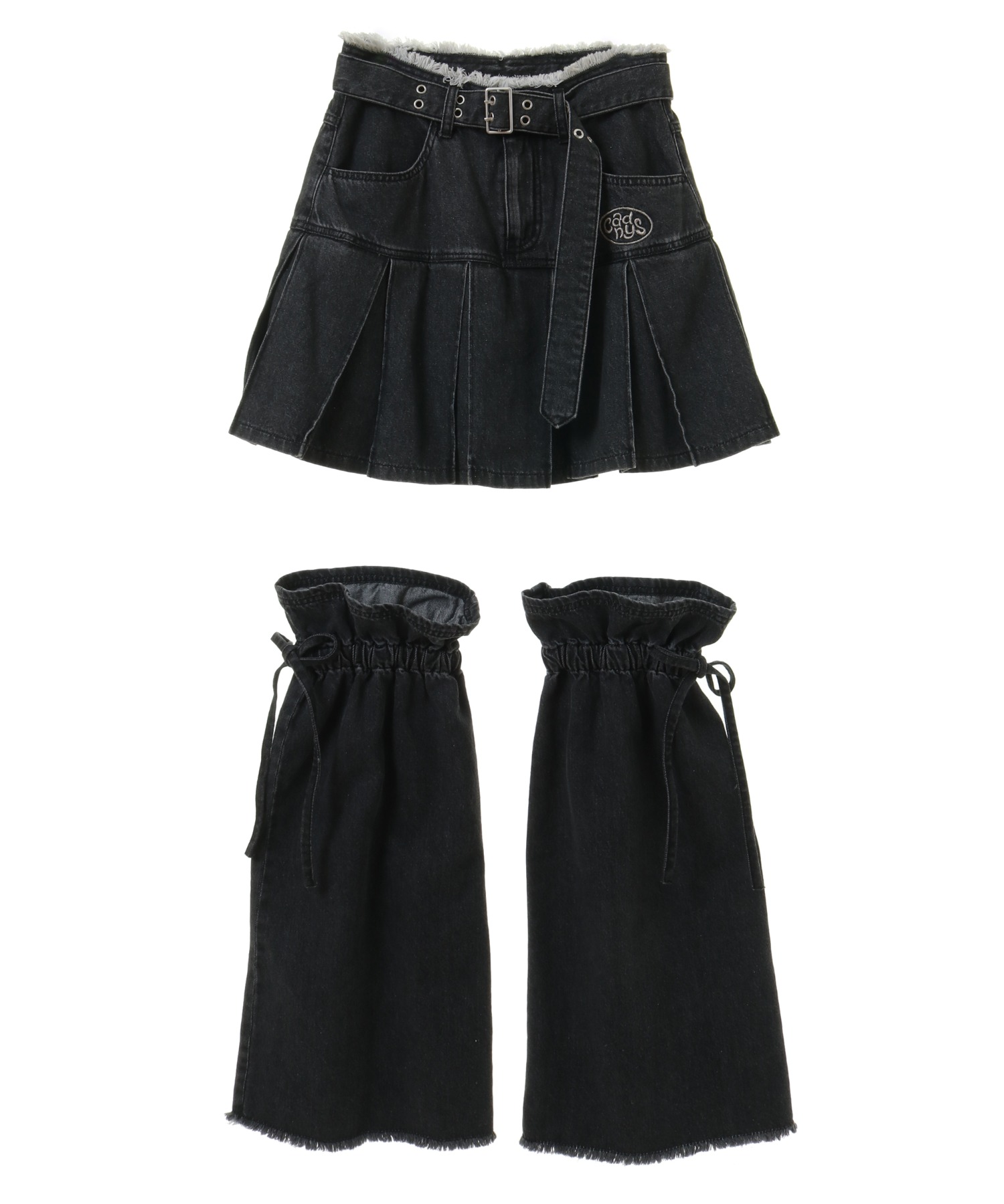PLEATED MINI SKIRT ＆ LEG WARMERS新品タグ付き PLEATED MINI SKIRT ＆ LEG ウォーマー