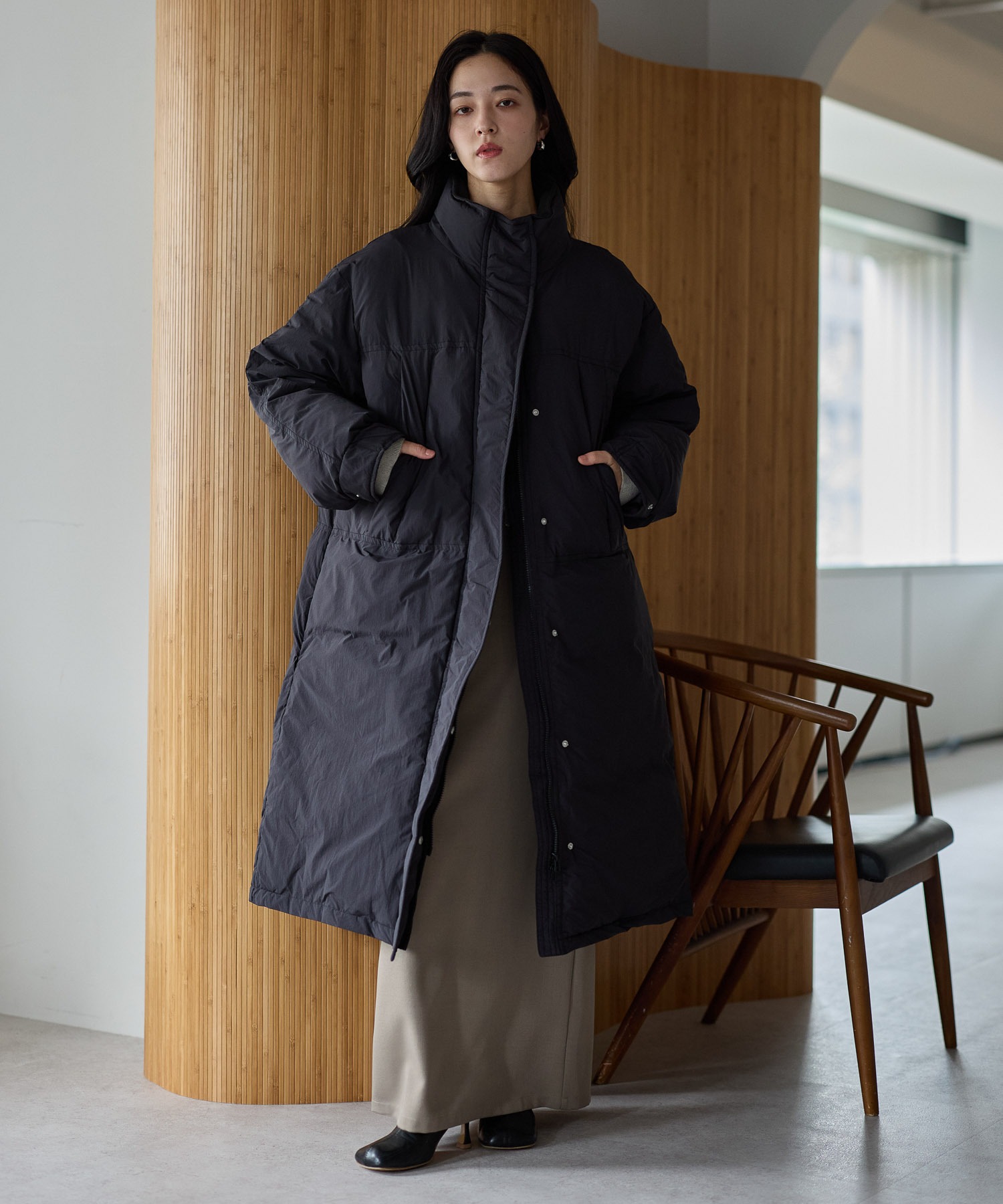 新登場 ロング丈バージョン
model：161cm 着用サイズ：L
