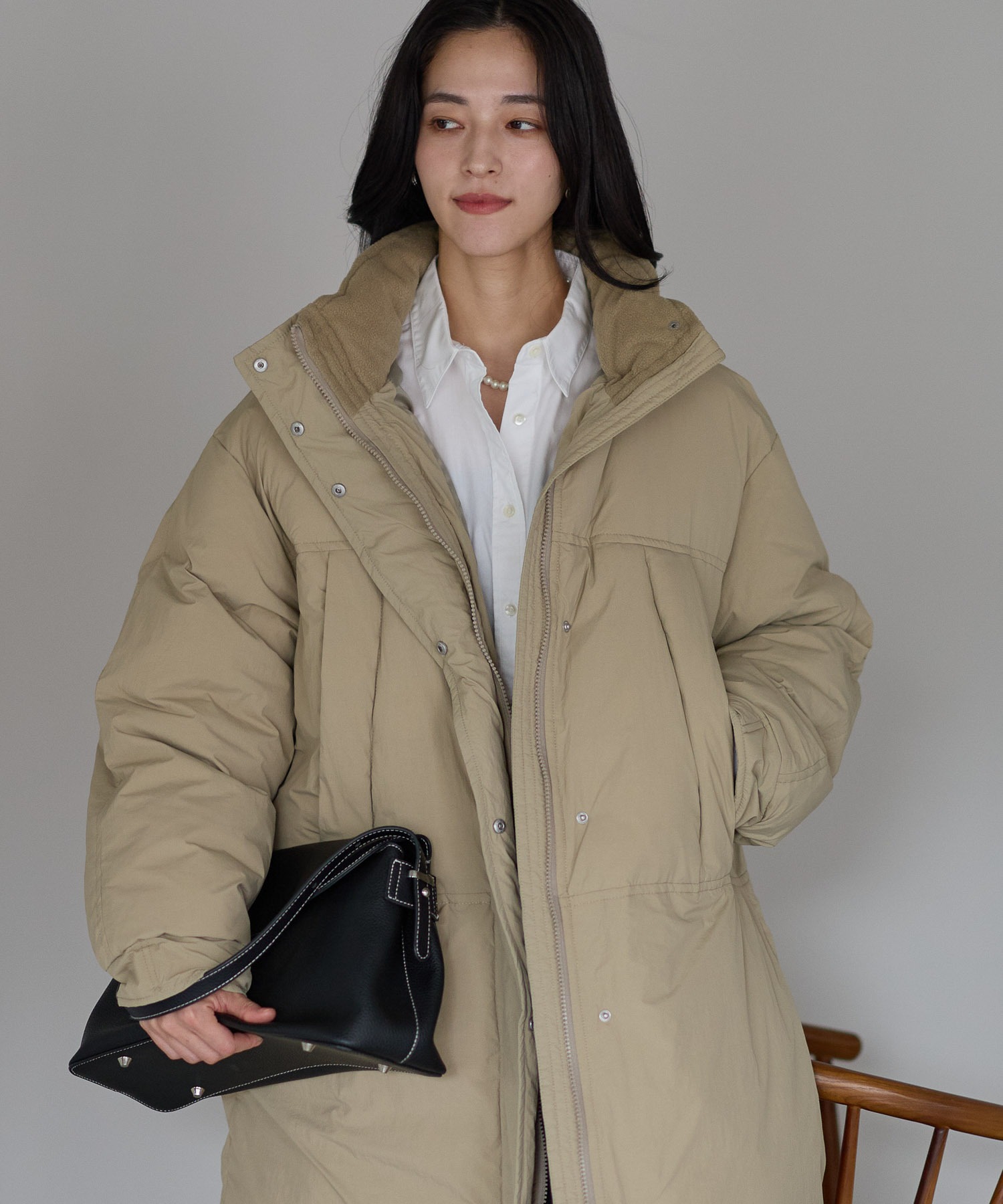 新登場 ロング丈バージョン
model：161cm 着用サイズ：L