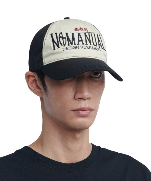 日本未入荷NOMANUALのPOINTED LOGO BALL CAP 全2色 A'GEM/9 × .kom 『NOMANUAL/ノーマニュアル』 2C TRUCKER BALL