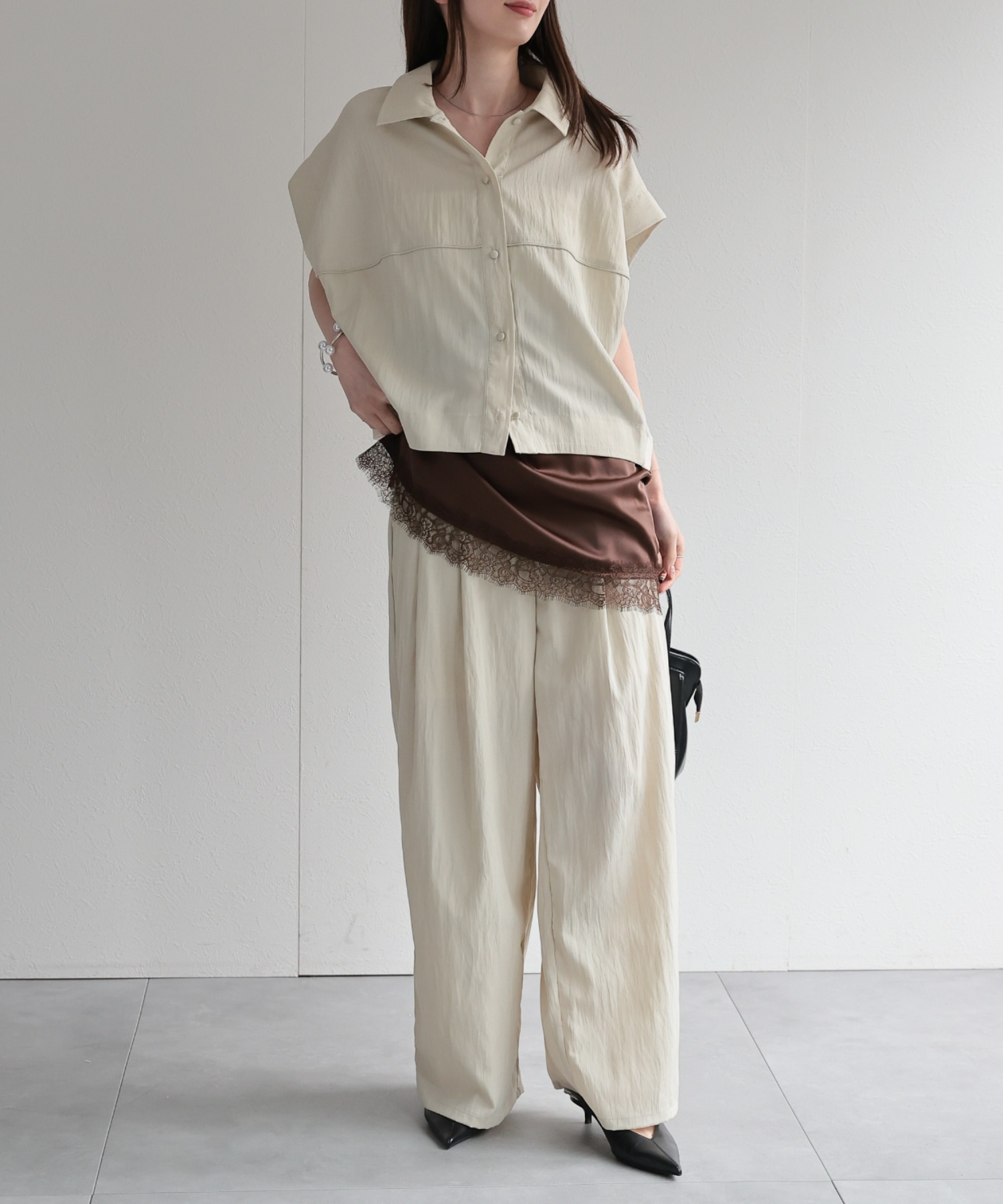 model：162cm 着用サイズ：F
