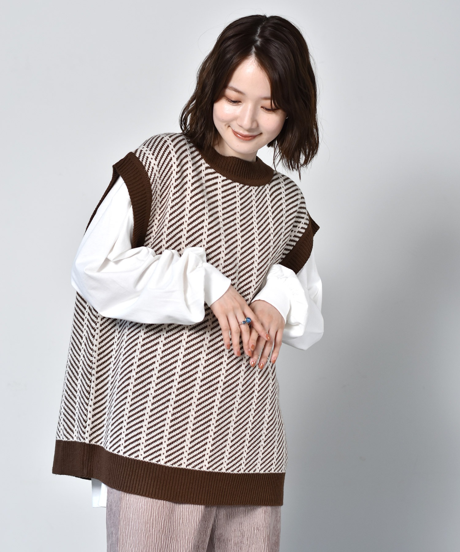 柄jqリバーニットベスト Retro Girl Retro Girl Online Store レトロガールオンラインストア