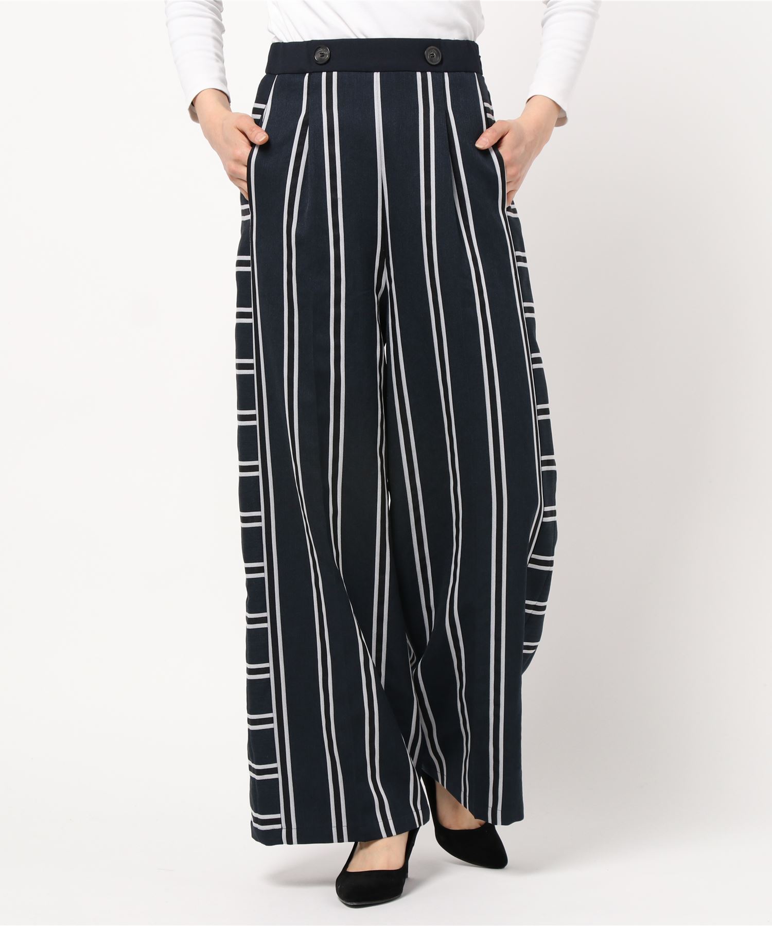 Re Verofonnaストライプボーダーワイドパンツ ついに再販開始