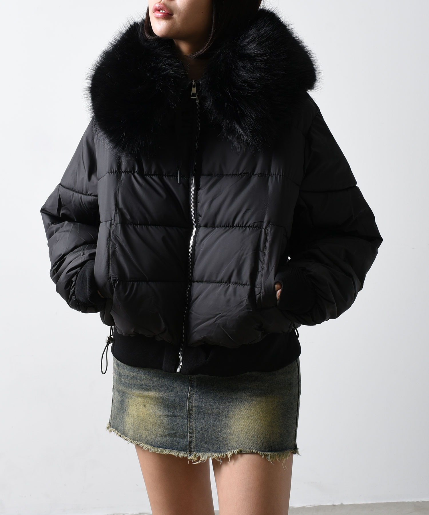 JAKKE/ドットフェイクファーコート