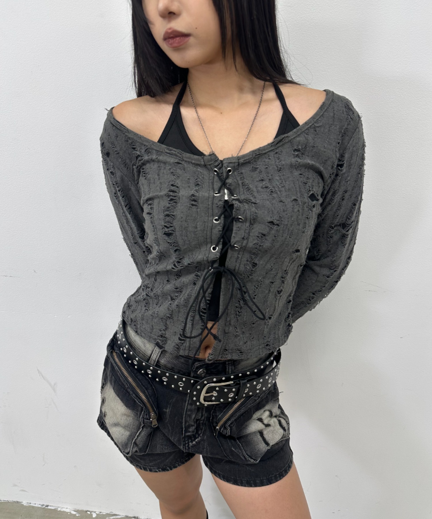 オムプリッセ ANGULAR STONE トップス サイズ2 A'GEM/9 × .kom 『.KOM/ドットケーオーエム』Grunge 2P Set Long