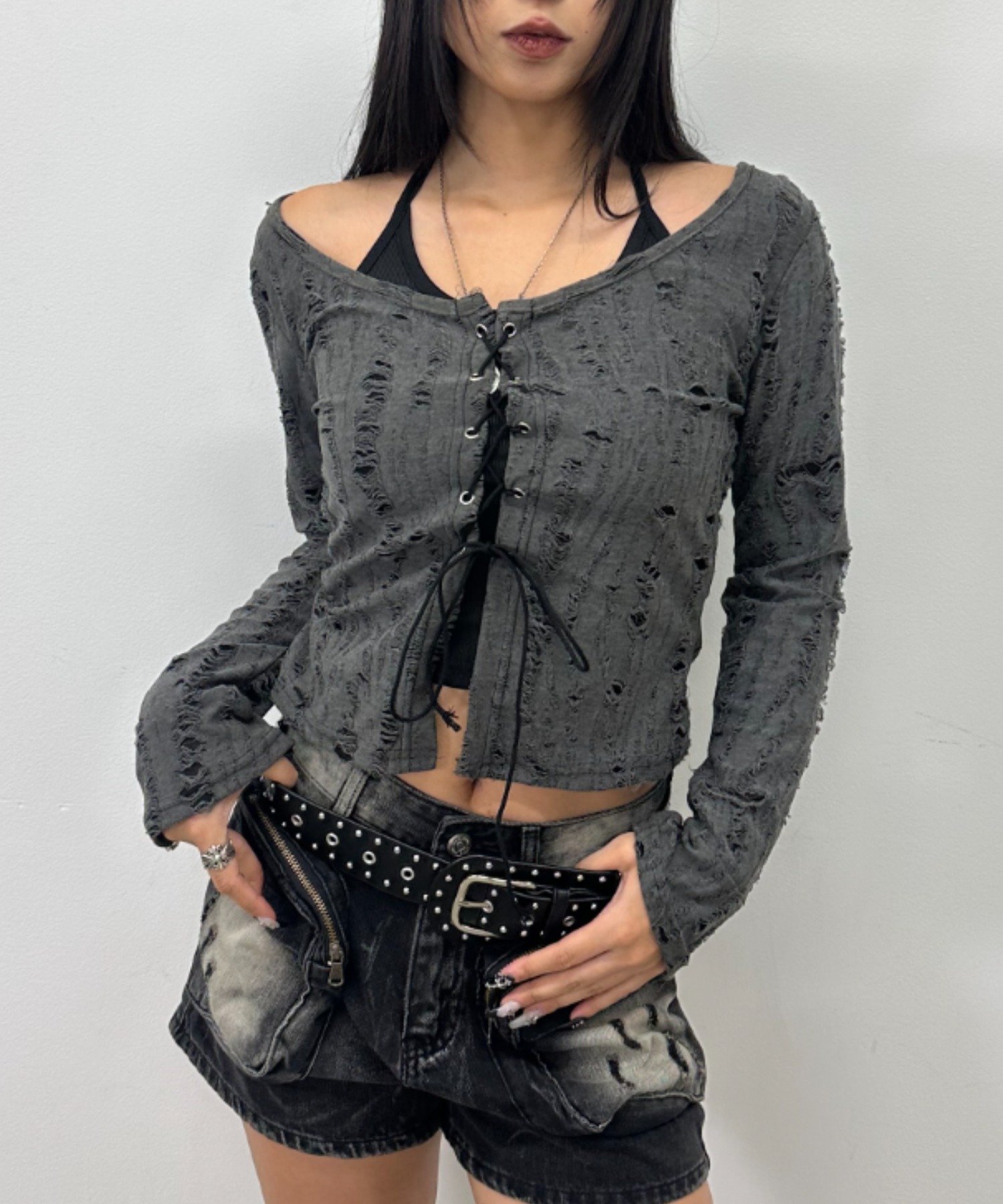 A'GEM/9 × .kom 『.KOM/ドットケーオーエム』Grunge 2P Set Long