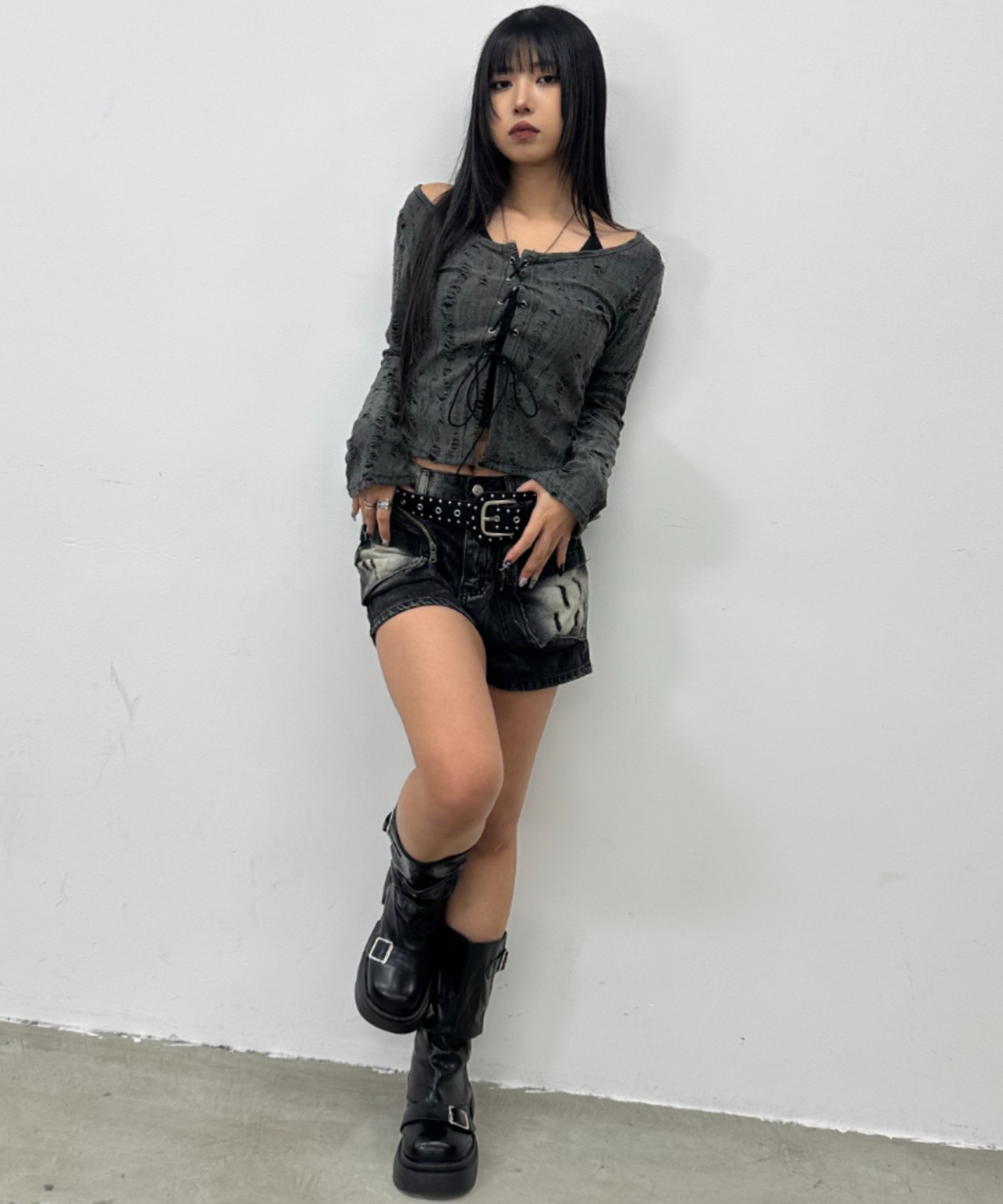 A'GEM/9 × .kom 『.KOM/ドットケーオーエム』Grunge 2P Set Long