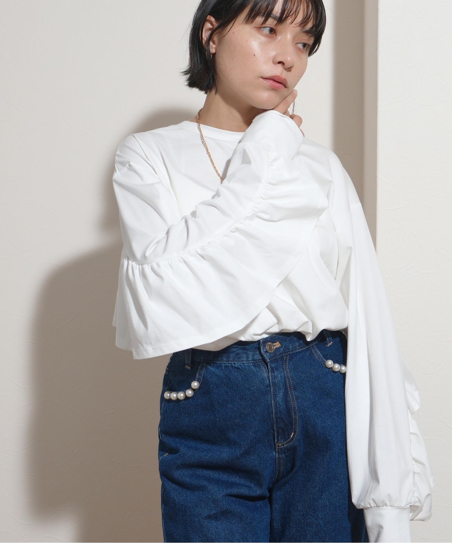 15,180円 ☆エイミーロウ☆ バックフリルブルゾン F オーバーサイズ