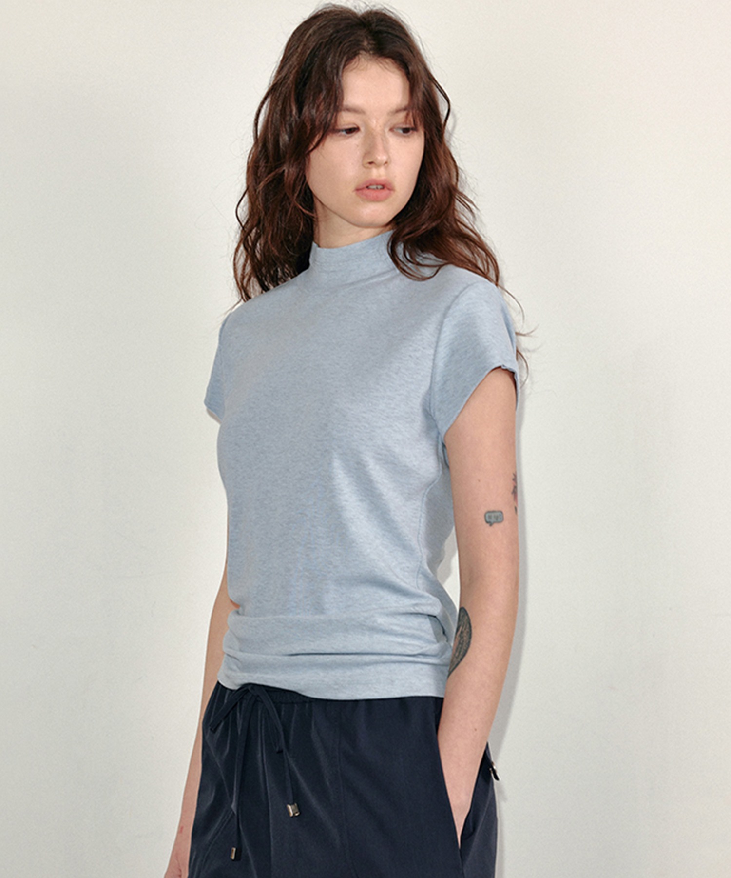 tシャツ ハーフネック キャップスリーブカットソー FC25S123「Fano Studios」「2025SS」 レディース メンズ ハーフネック キャップスリーブカットソー FC25S123【Fano