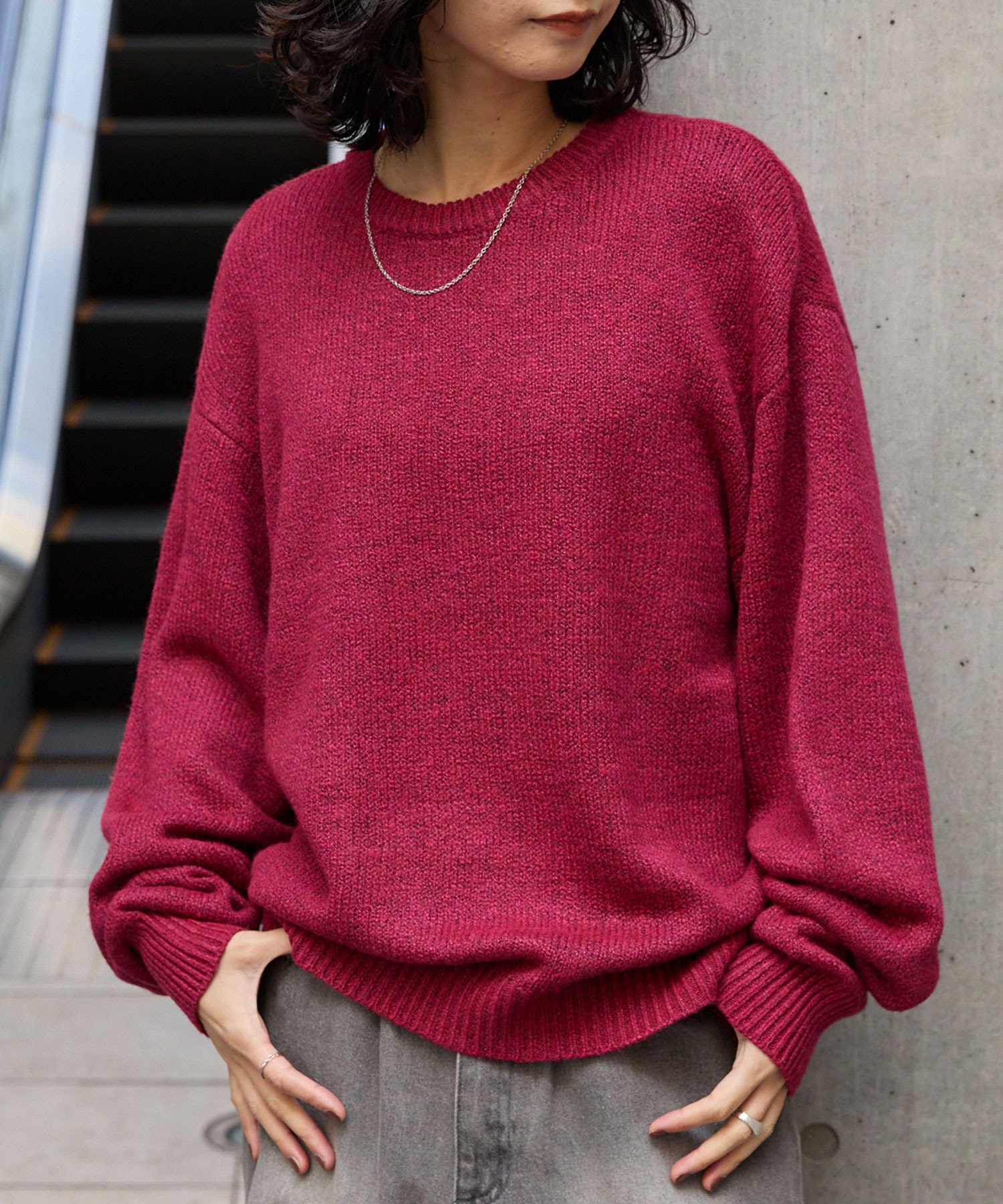 帯電防止/ウォッシャブル/アンチピリング> ミックスヤーン オーバー