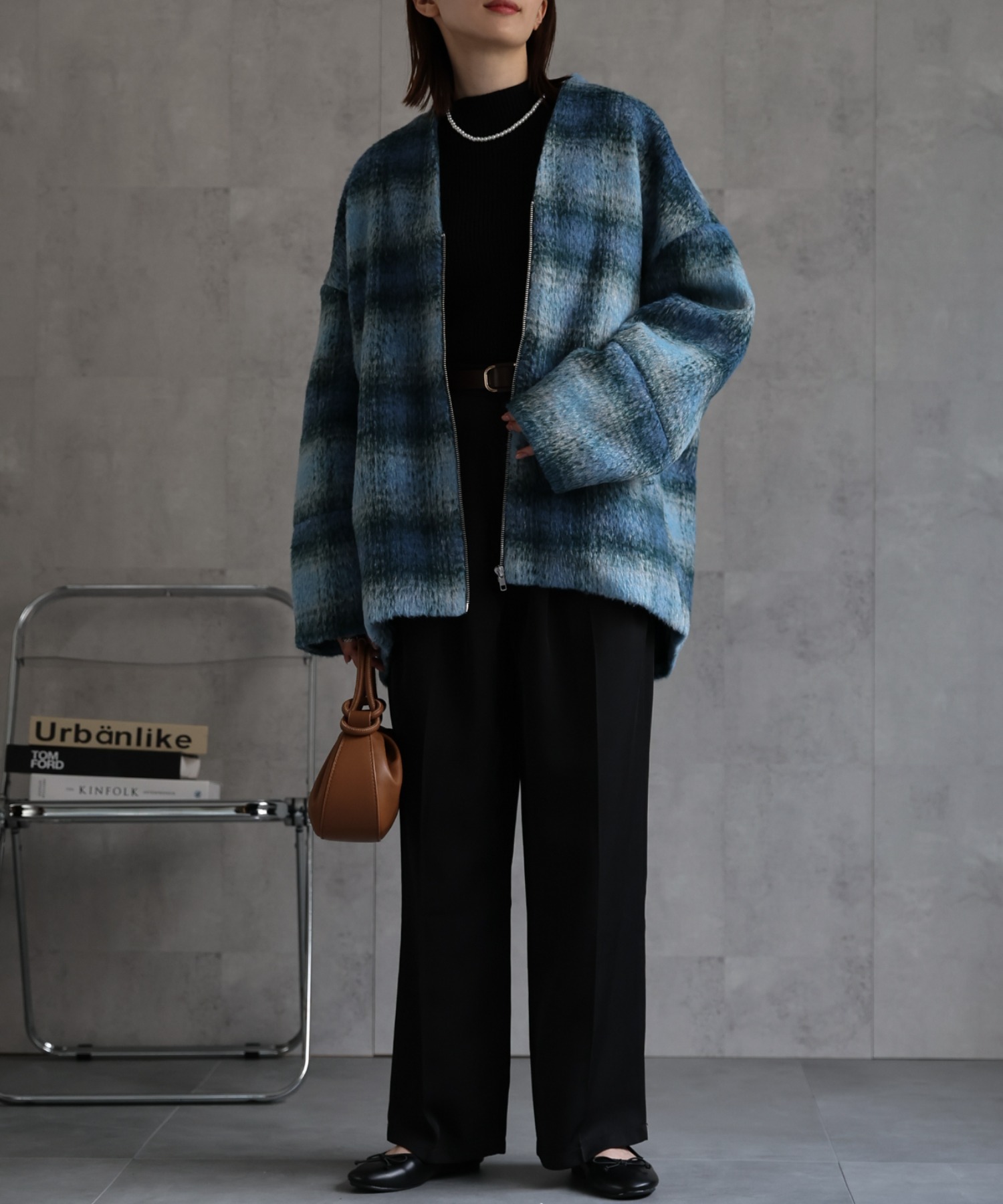 model：162cm　着用サイズ：F