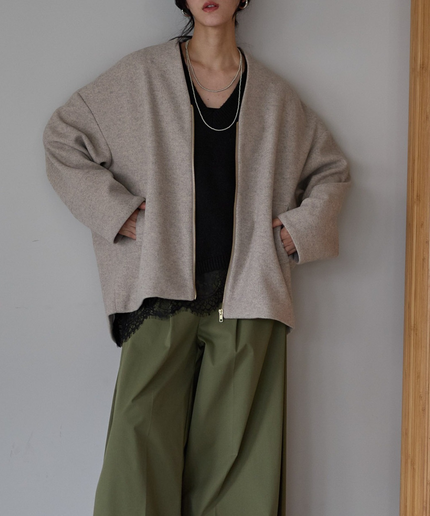model：161cm
着用サイズ：FREE