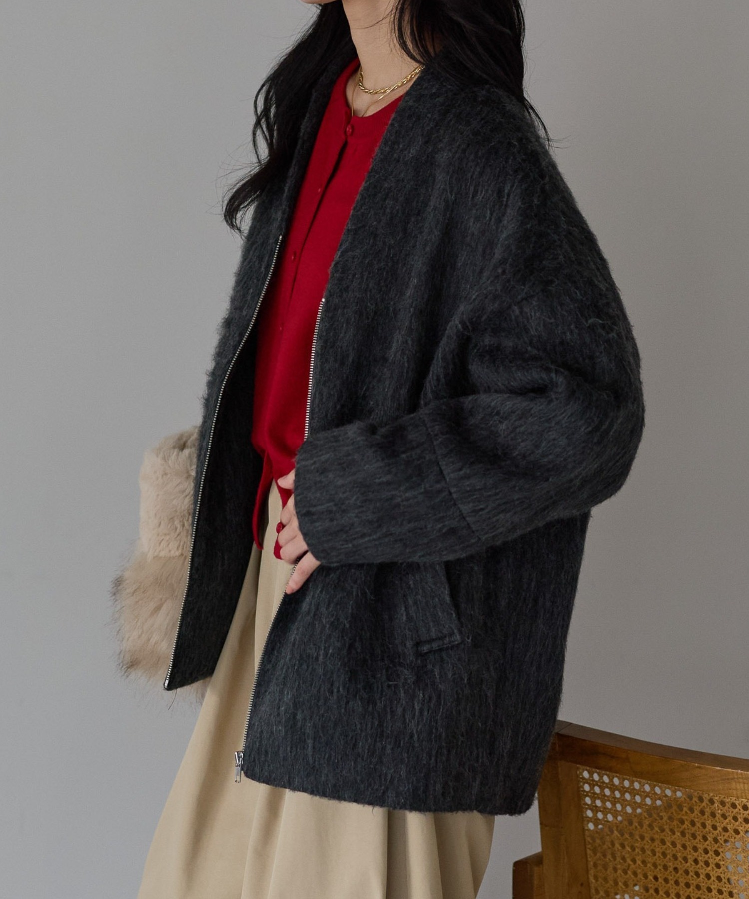 model：161cm
着用サイズ：FREE