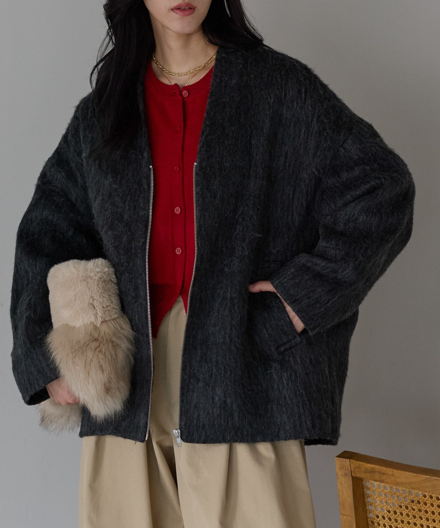model：161cm
着用サイズ：FREE