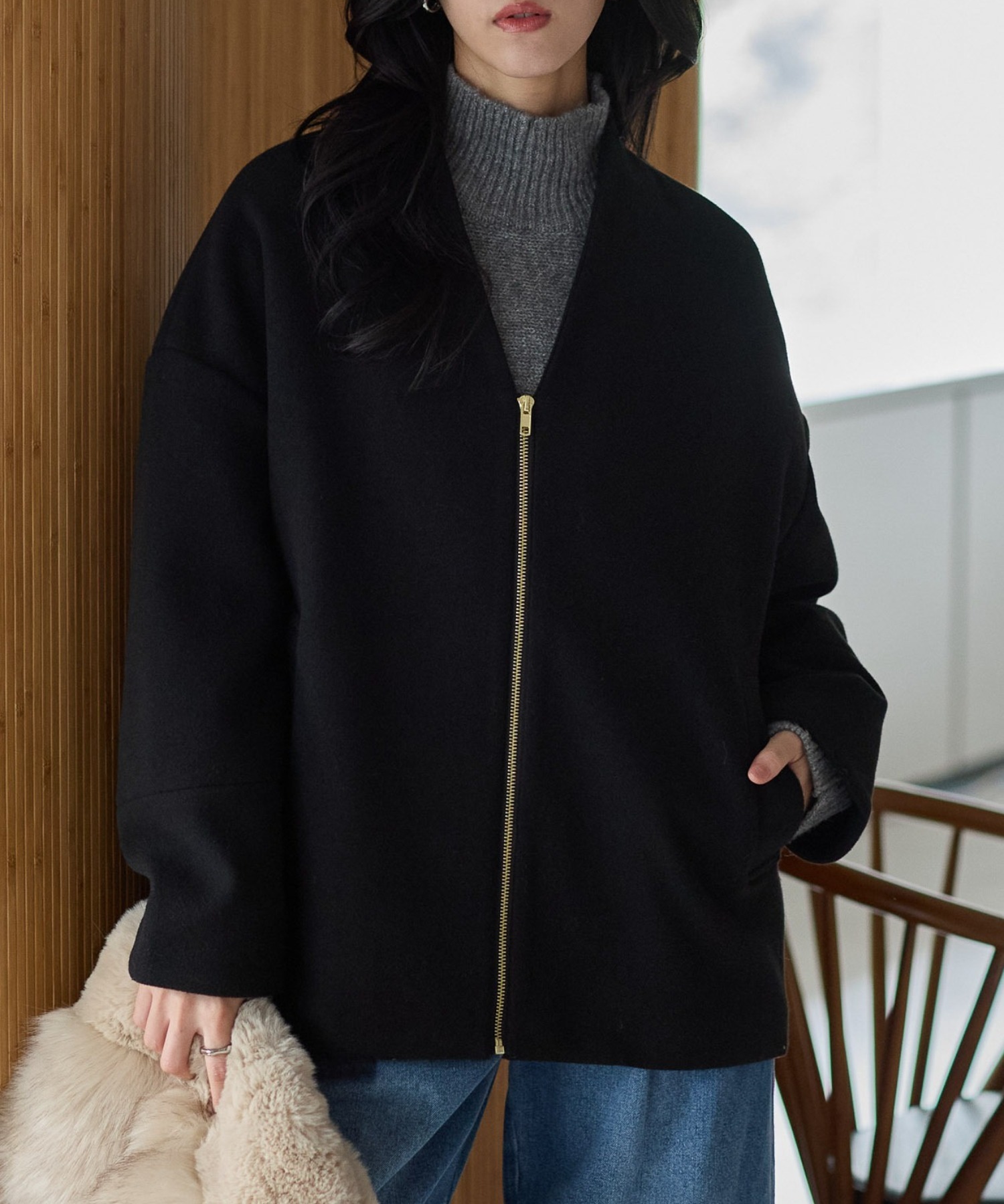 model：161cm
着用サイズ：FREE