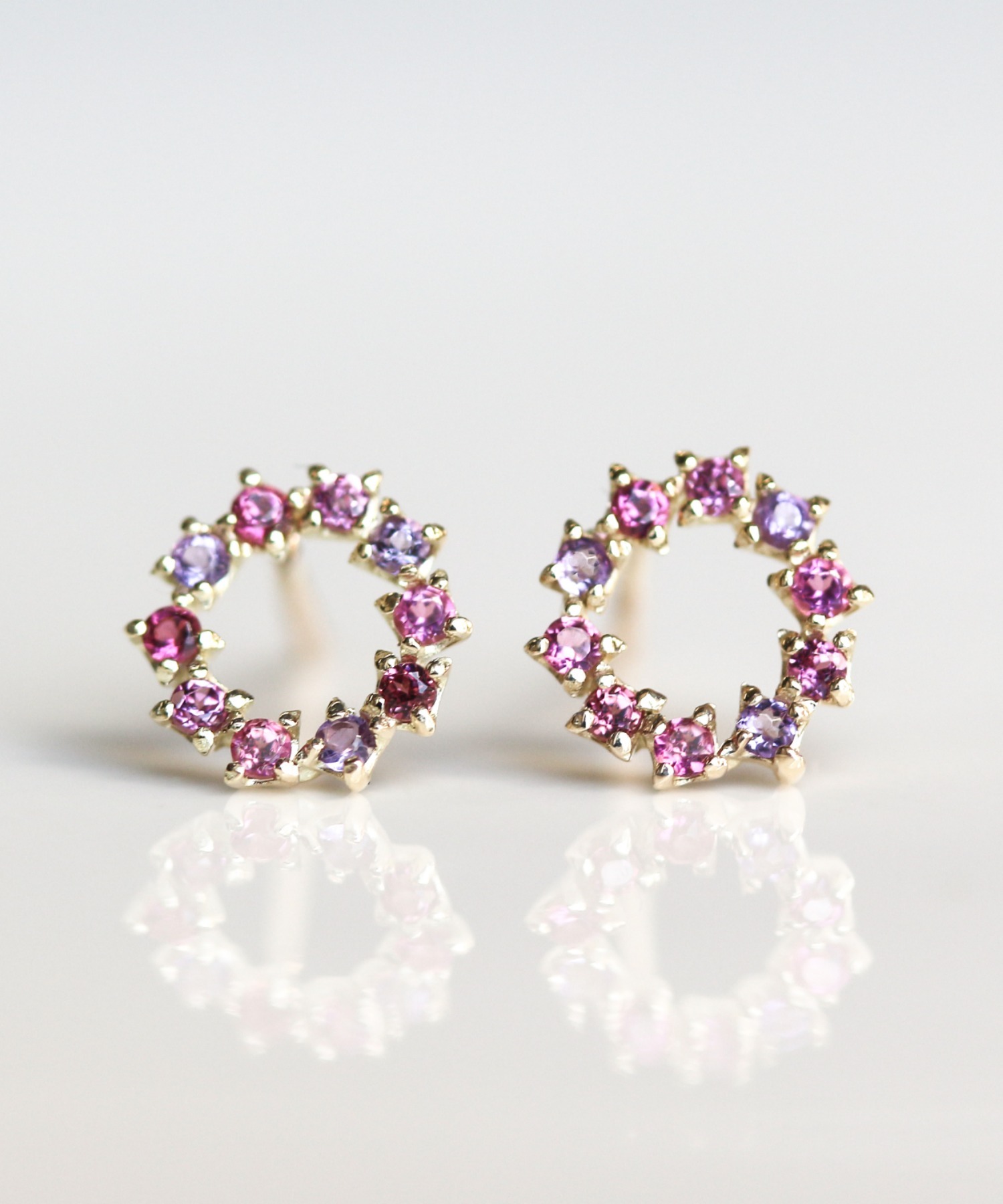 レビューを書けば送料当店負担 K10yg ピンクストーンピアス ピアス 両耳用 Sutevalle Org