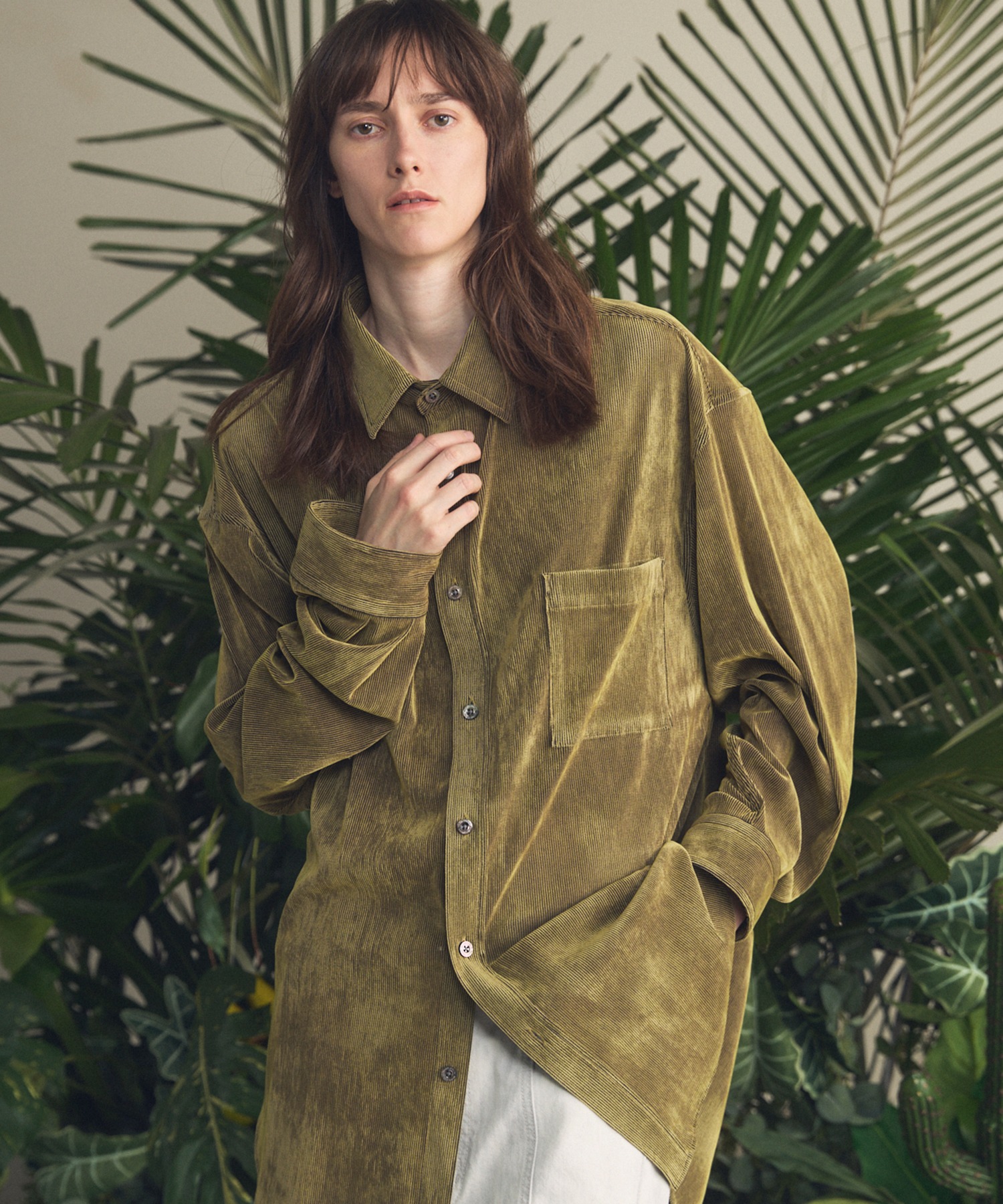 UNISEX Prime‑Over — рубашка‑пальто с флок‑принтом, воротник‑регуляр, MAISON SPECIAL