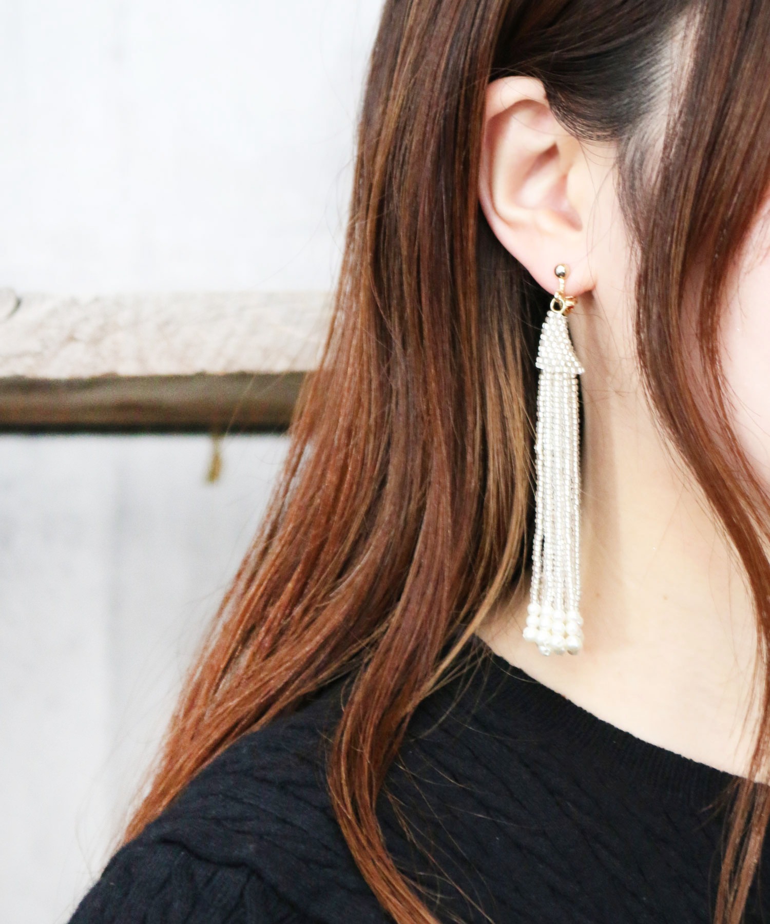 Mayglobe By Tribaluxe アクリルパールビジュー刺繍xビーズタッセルイヤリング Hydeparkcats Org