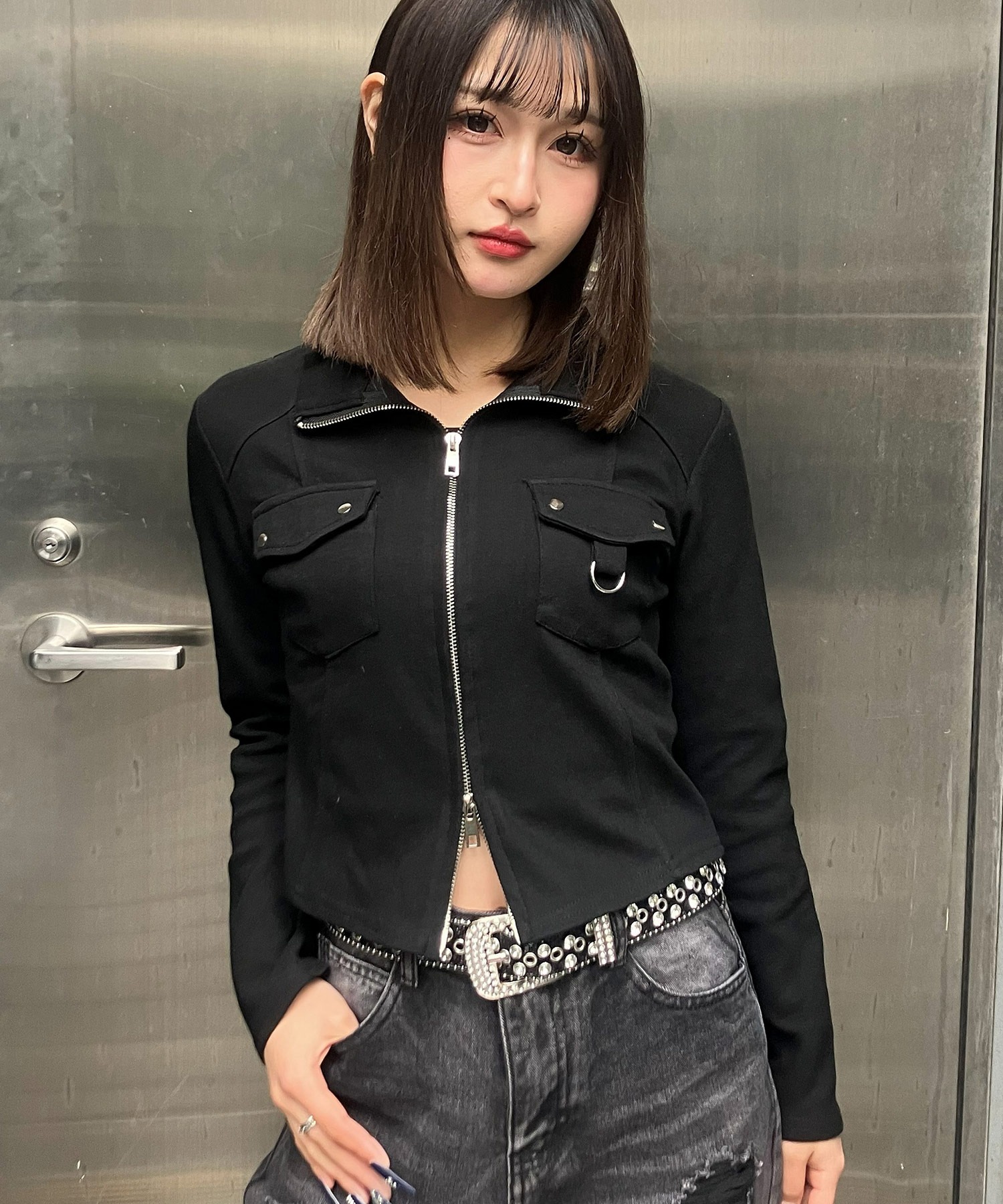 トップス KOME A'GEM/9 × .kom 『.kom/ドットケーオーエム』ファークロップZIPUP