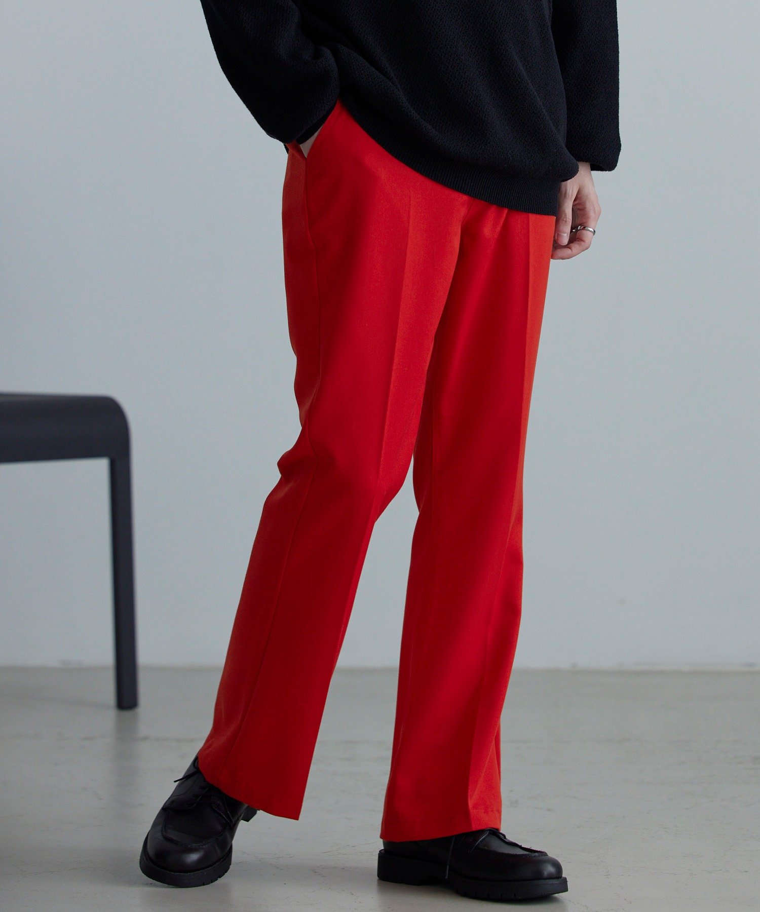 red slacks レッド ワイドスラックス ワイドパンツ 赤