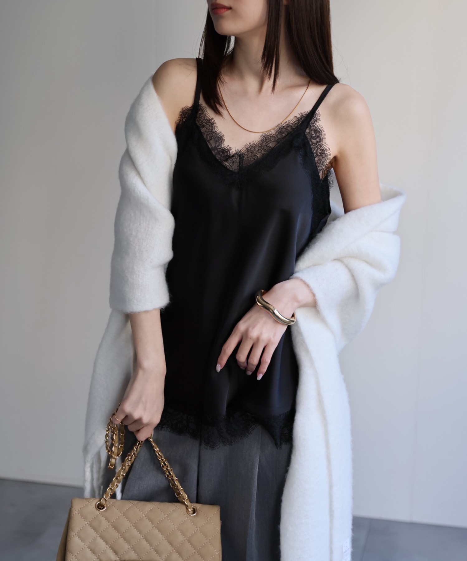 model：162cm 着用サイズ：F