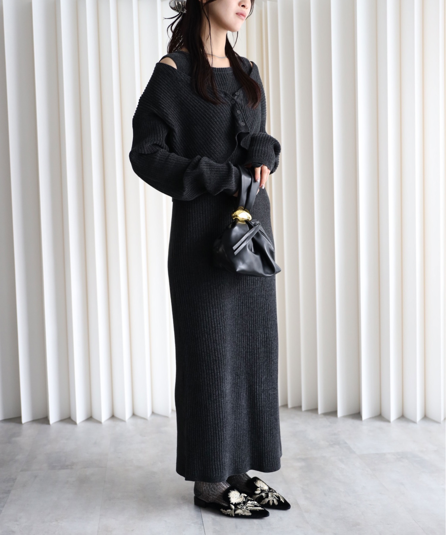model：164cm. 着用サイズ：FREE