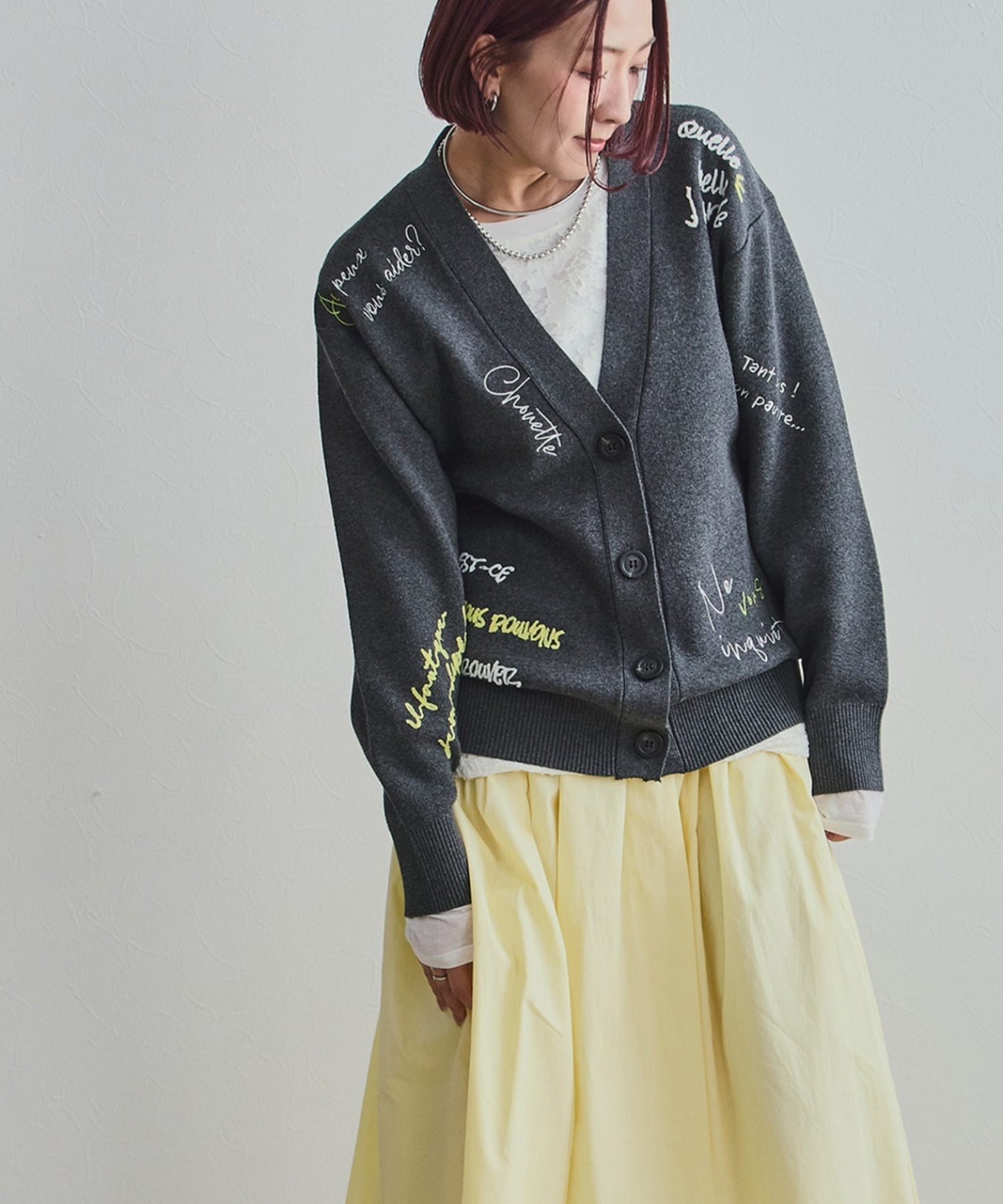 刺繍ロゴニットカーディガン LHELBIE│Eimee Law & LHELBIE 公式