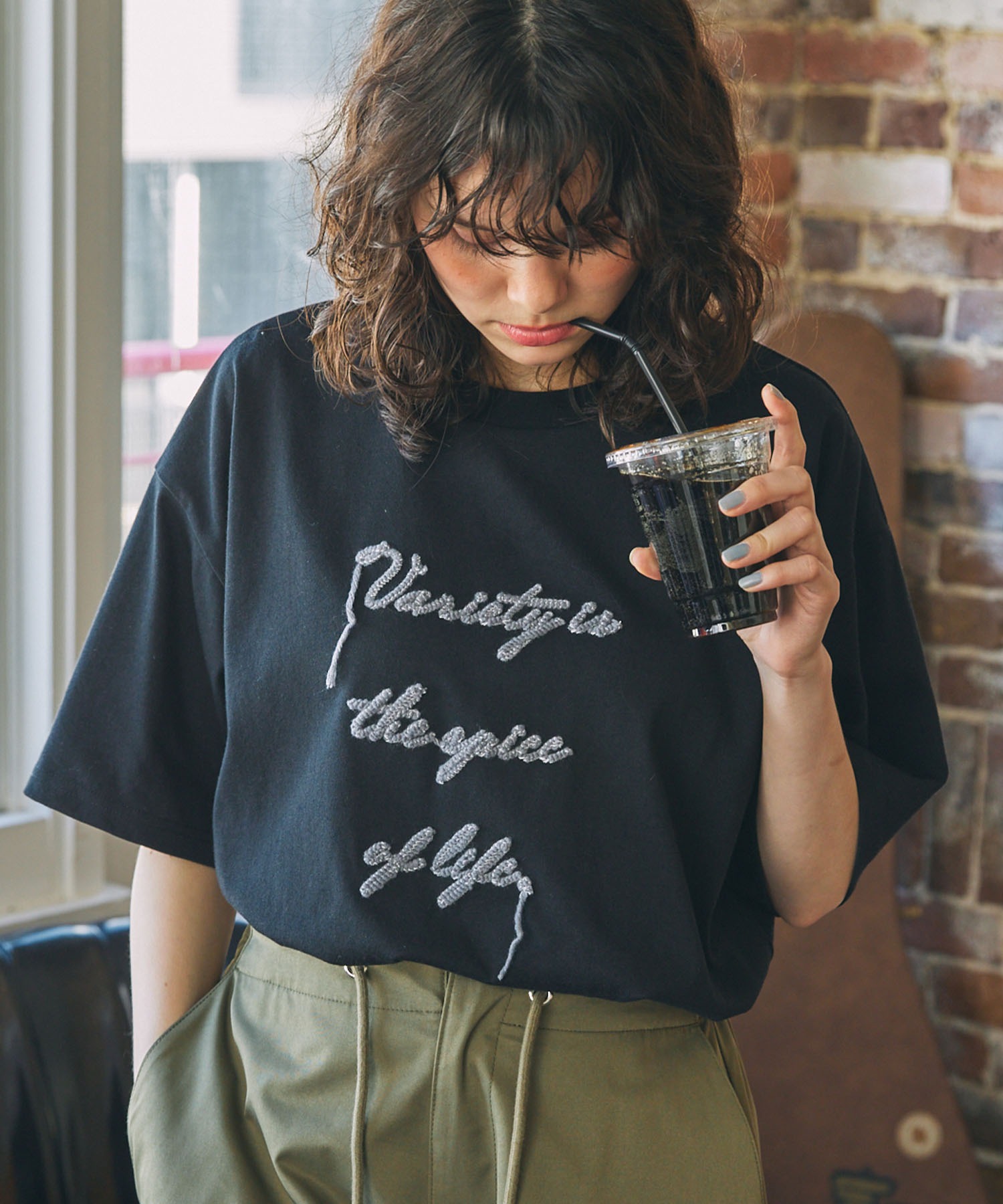シンシアローリー様　MSGM 半袖　Tシャツ　ロゴ刺繍 MSGM - エムエスジイエム 2543MDM67 ロゴ刺繍Tシャツ レディース