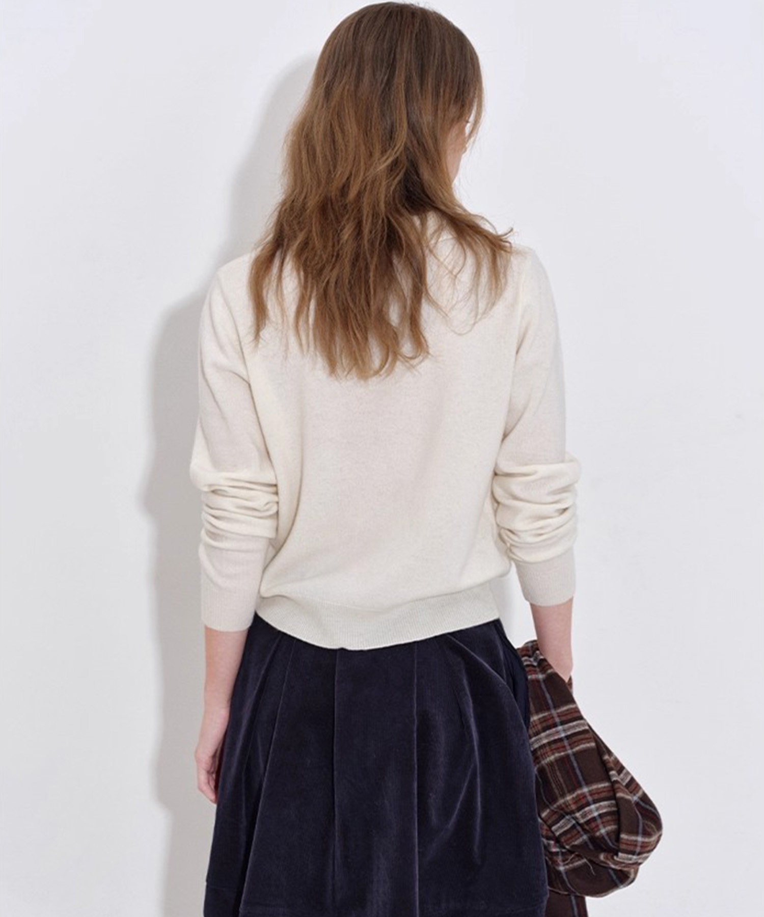 ポロカラー ワンポイント花柄刺繍 ニットトップス FD25S027