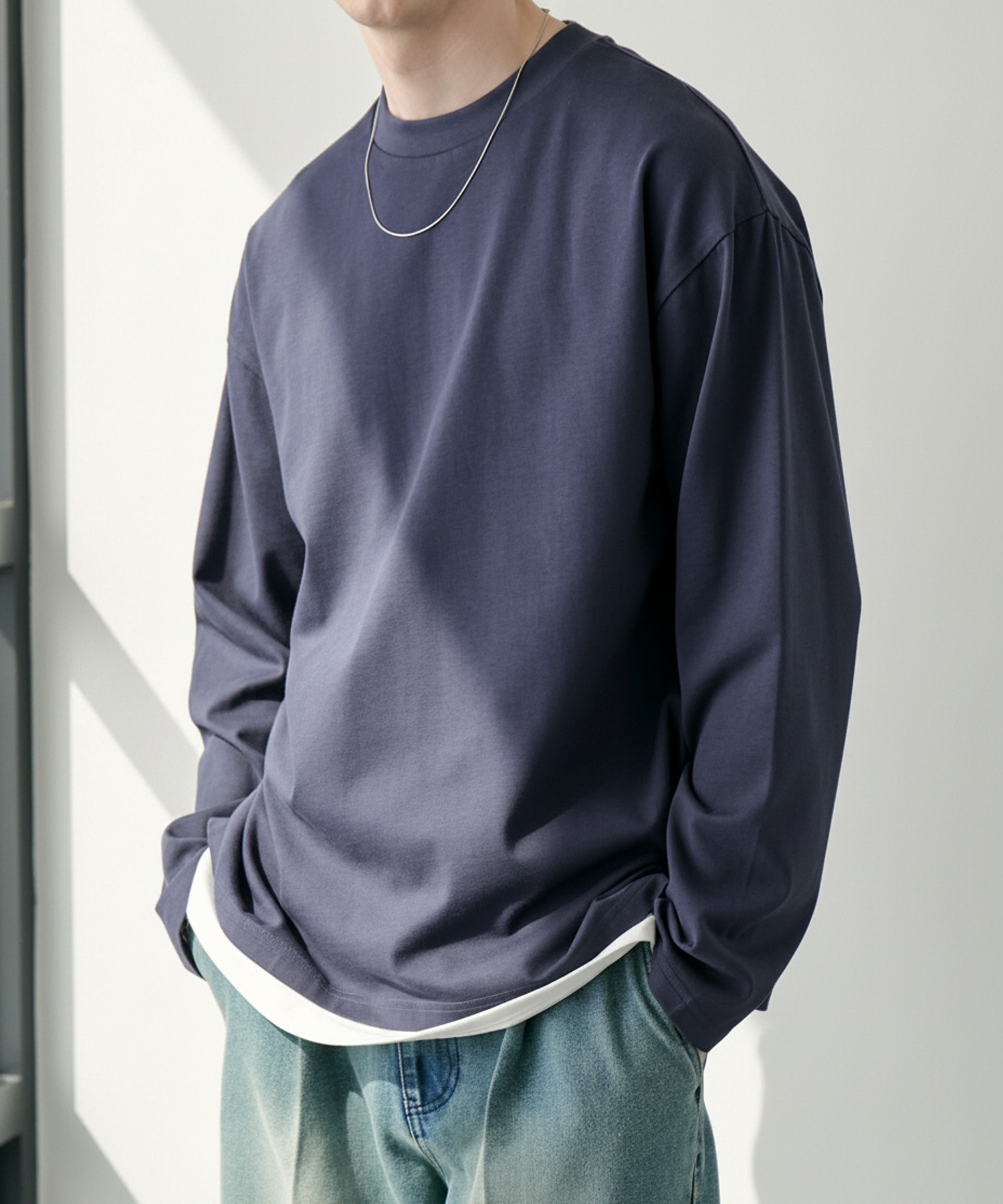 EASENCE】ボックスシルエット サイドスリット ベーシックロング