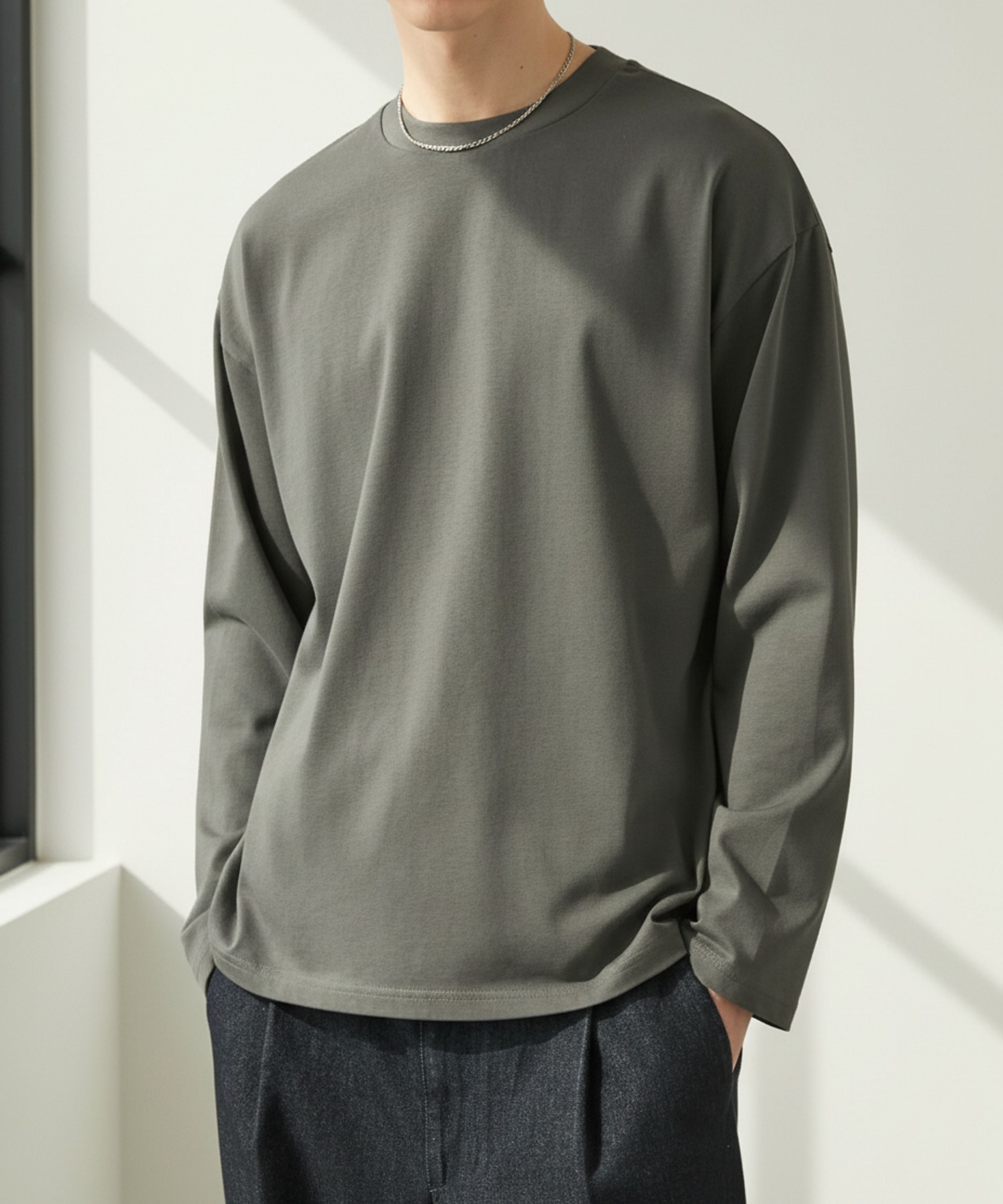 EASENCE】ボックスシルエット サイドスリット ベーシックロング