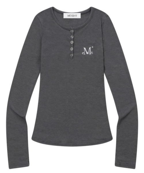 A'GEM/9 × .kom 『MUCENT/ムセント』 NELLO SNAP BUTTON LONG SLEEVE T
