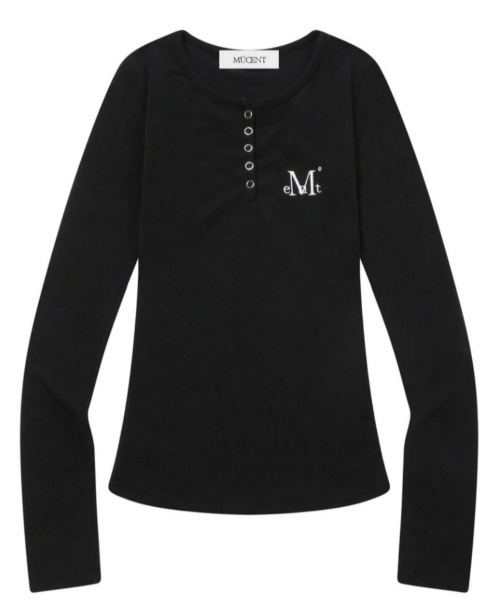 A'GEM/9 × .kom 『MUCENT/ムセント』 NELLO SNAP BUTTON LONG SLEEVE T