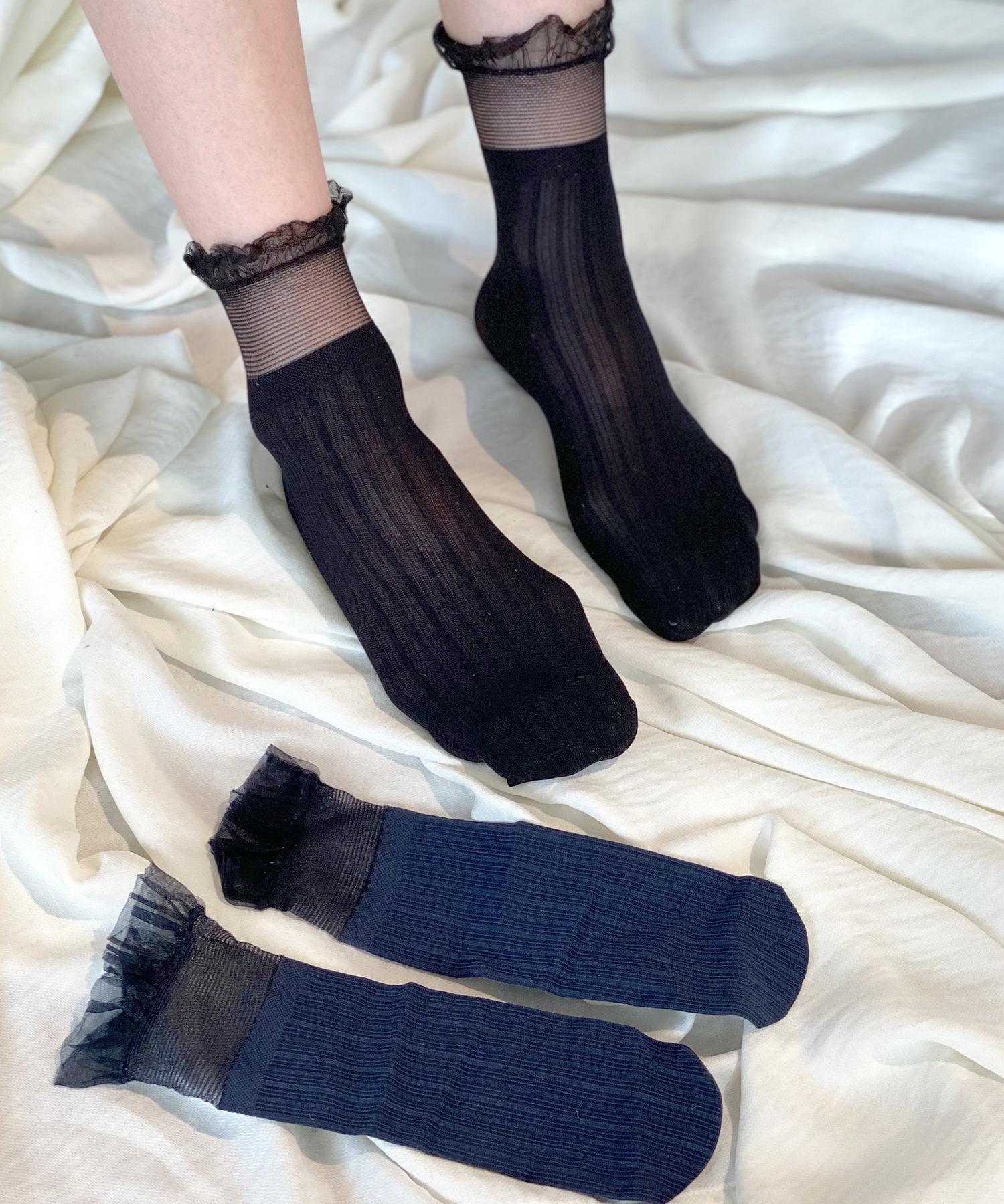 アンクルフリル ストライプレースソックス Cula138 Csleepcenter Com