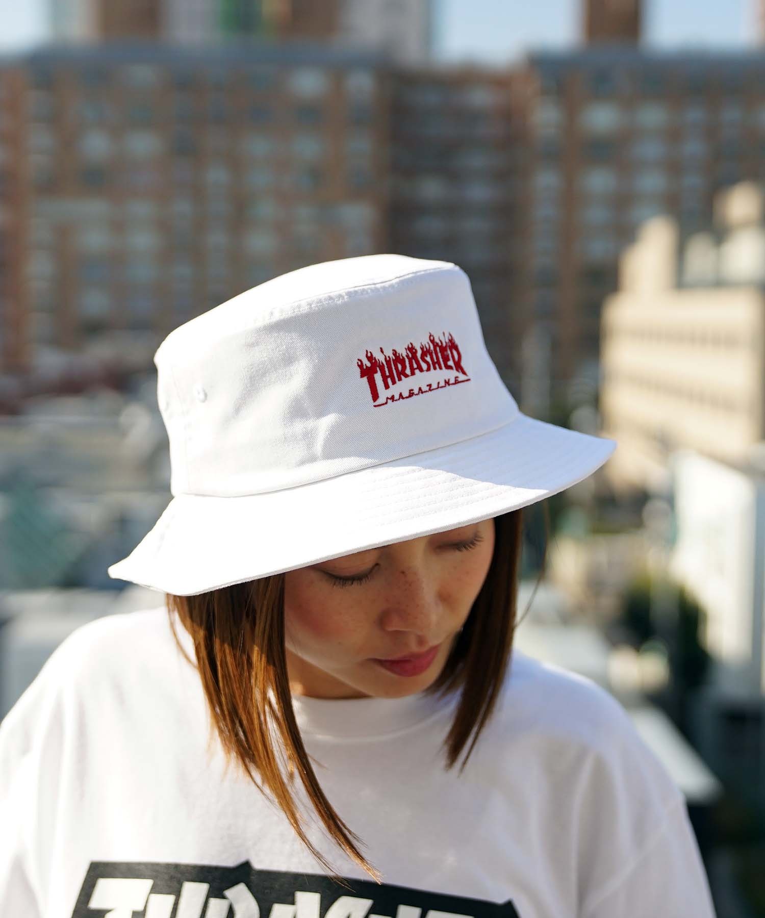 Flame Logo Twill Bucket Hat スラッシャー ロゴ ハット 帽子 ユニセックス フレイムロゴ バケットハット バケハ